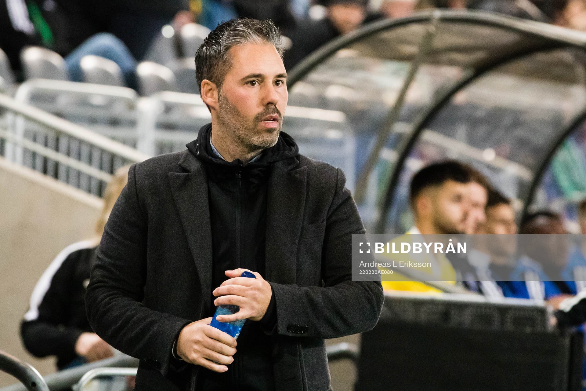 Hammarbys tränare Martí Cifuentes innan fotbollsmatchen i