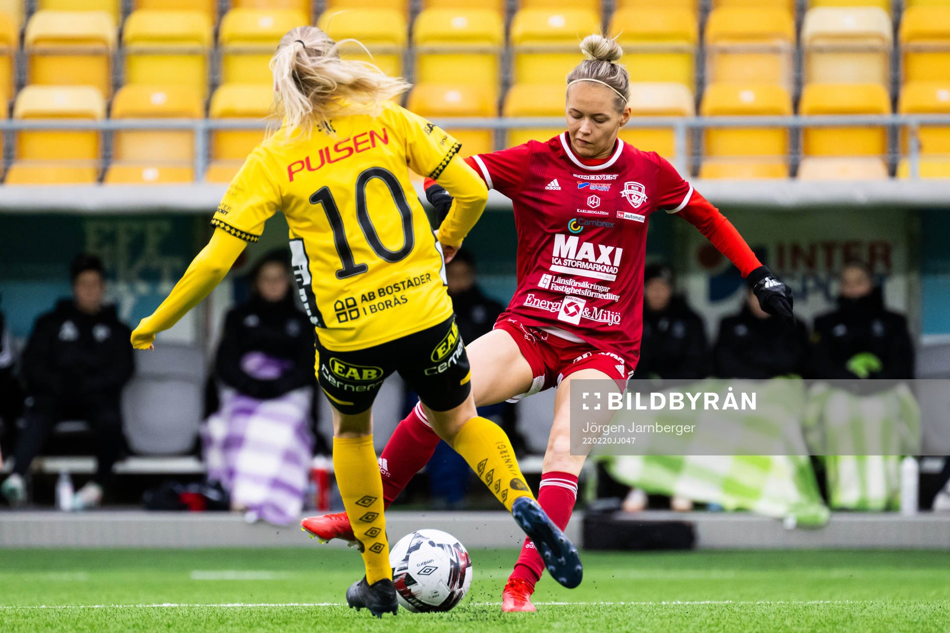 Rävåsens Sara Öjebo under träningsmatchen i fotboll mellan Elfsborg och Rävåsen den 20 februari 2022 i Borås. 