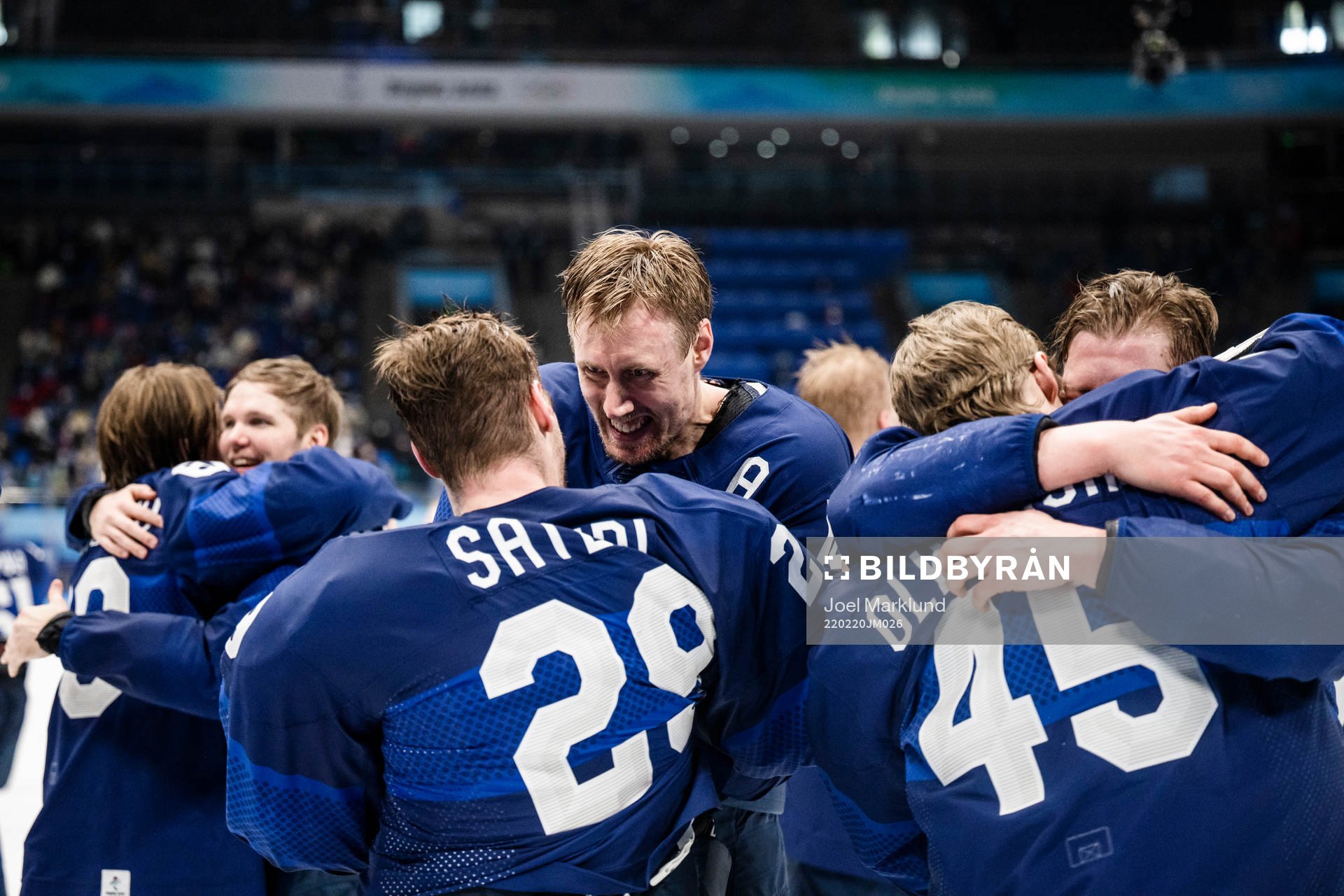 goaltender Harri Säteri and Marko Anttila of Finland