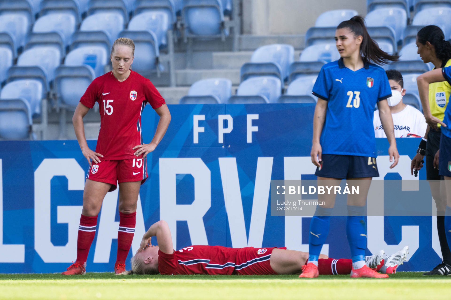 Maria Thorisdottir of Norway in pain