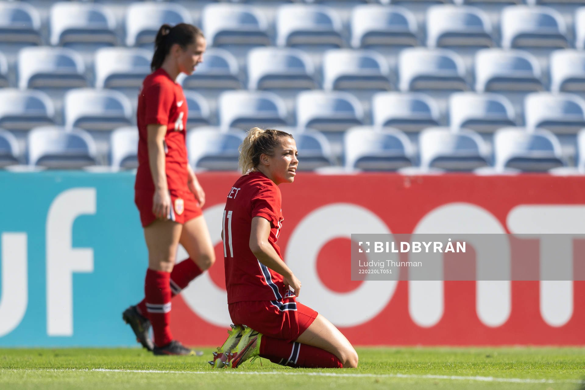 Celin Bizet Ildhusøy of Norway looks dejected