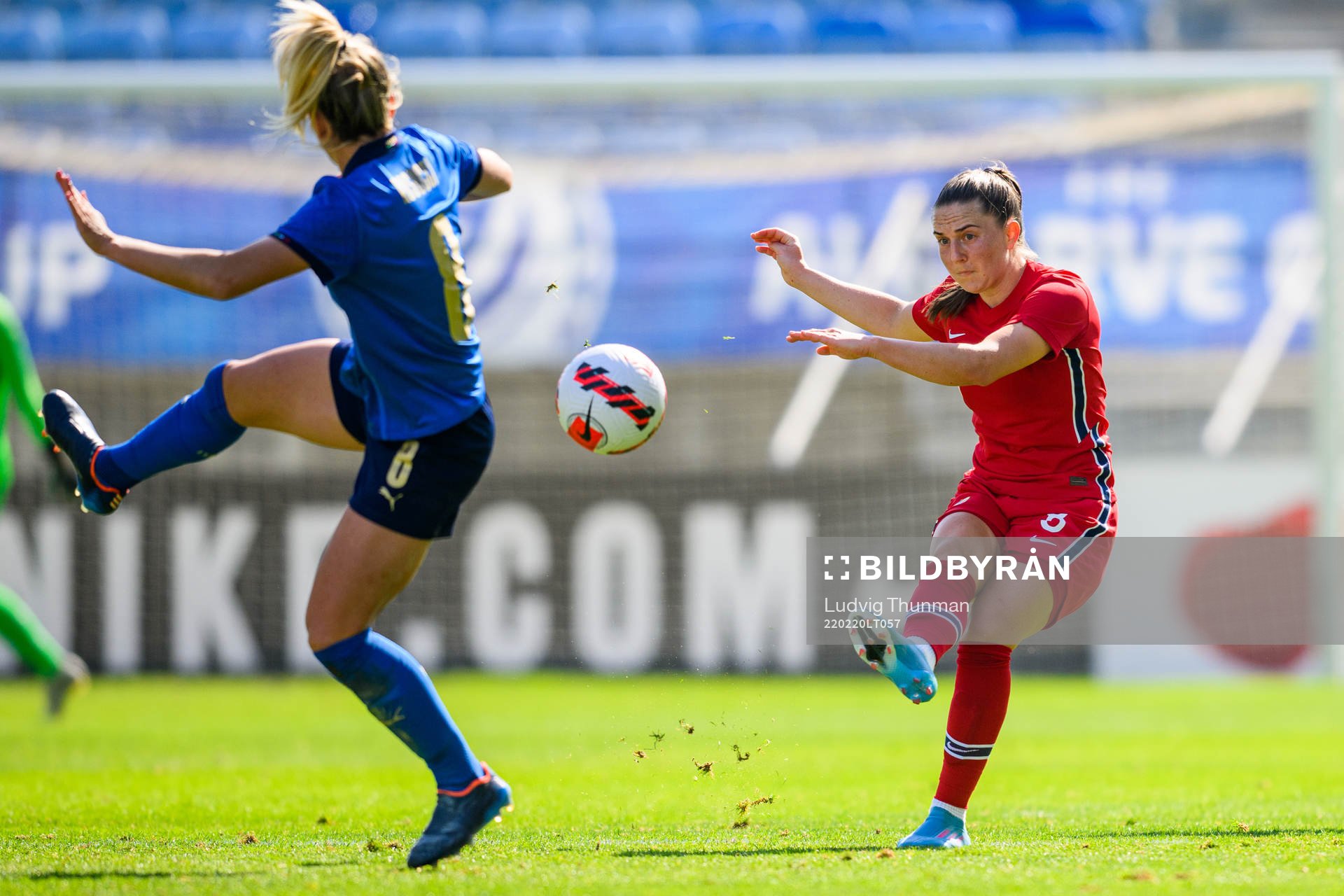 Vilde Bøe Risa during the Algarve Cup football match between Italy and Norway on February 20, 2022 in Faro. 
