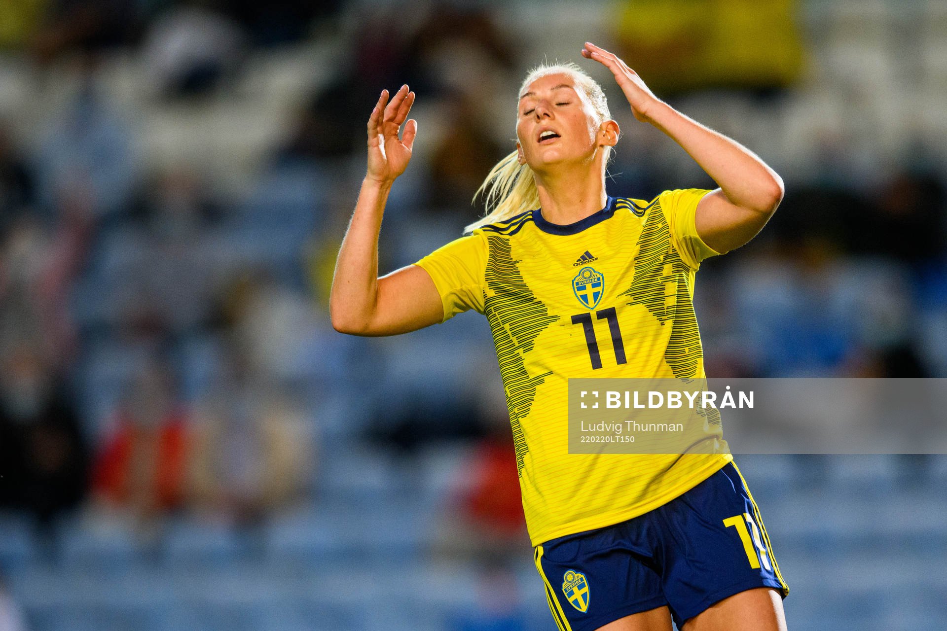 Stina Blackstenius of Sweden looks dejected