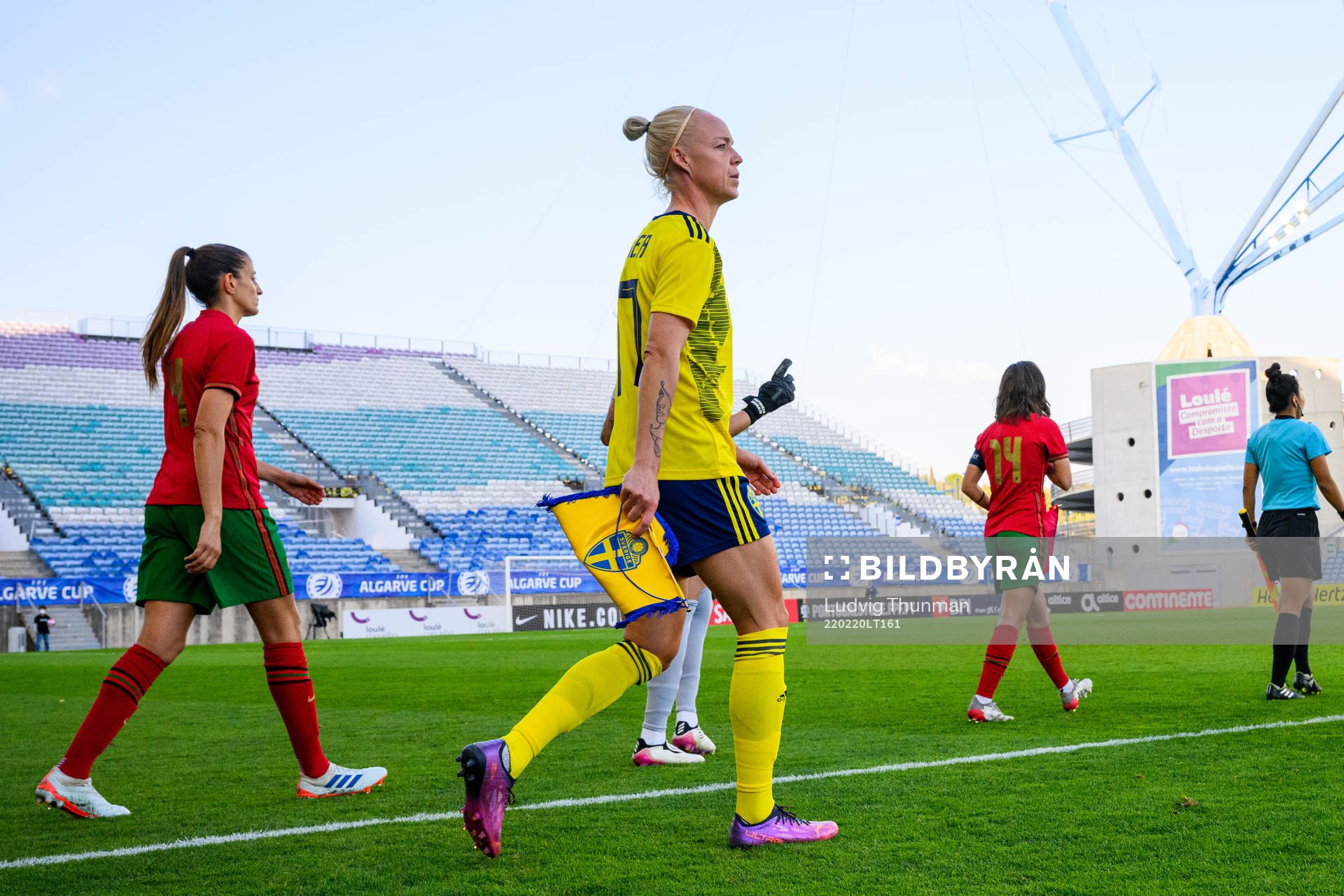 Caroline Seger of Sweden enters the pitch