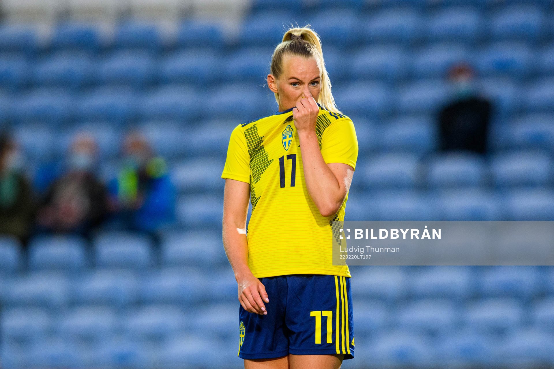 Stina Blackstenius of Sweden looks dejected