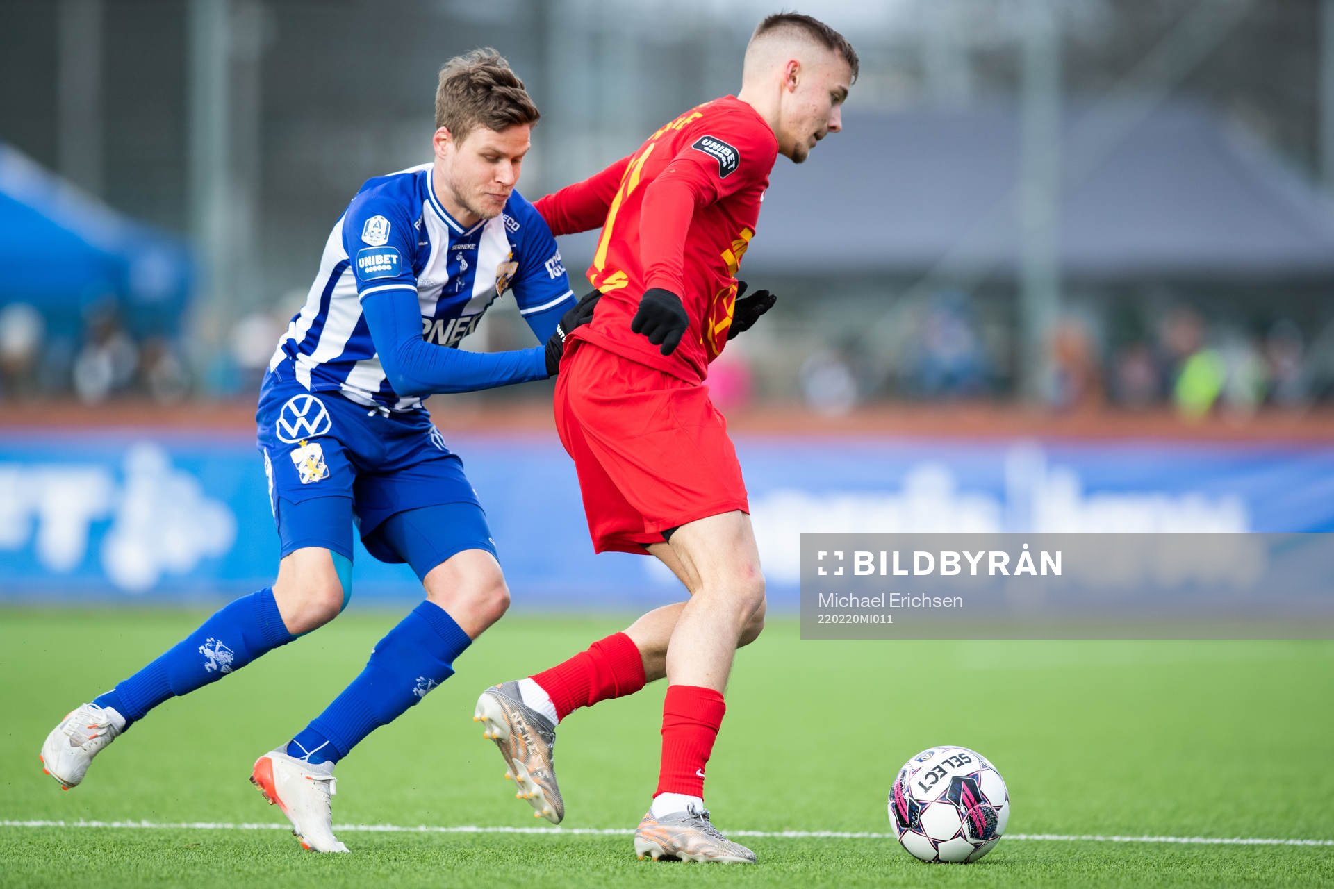 IFK Göteborgs Gustaf Norlin and Landskronas Melker Heier