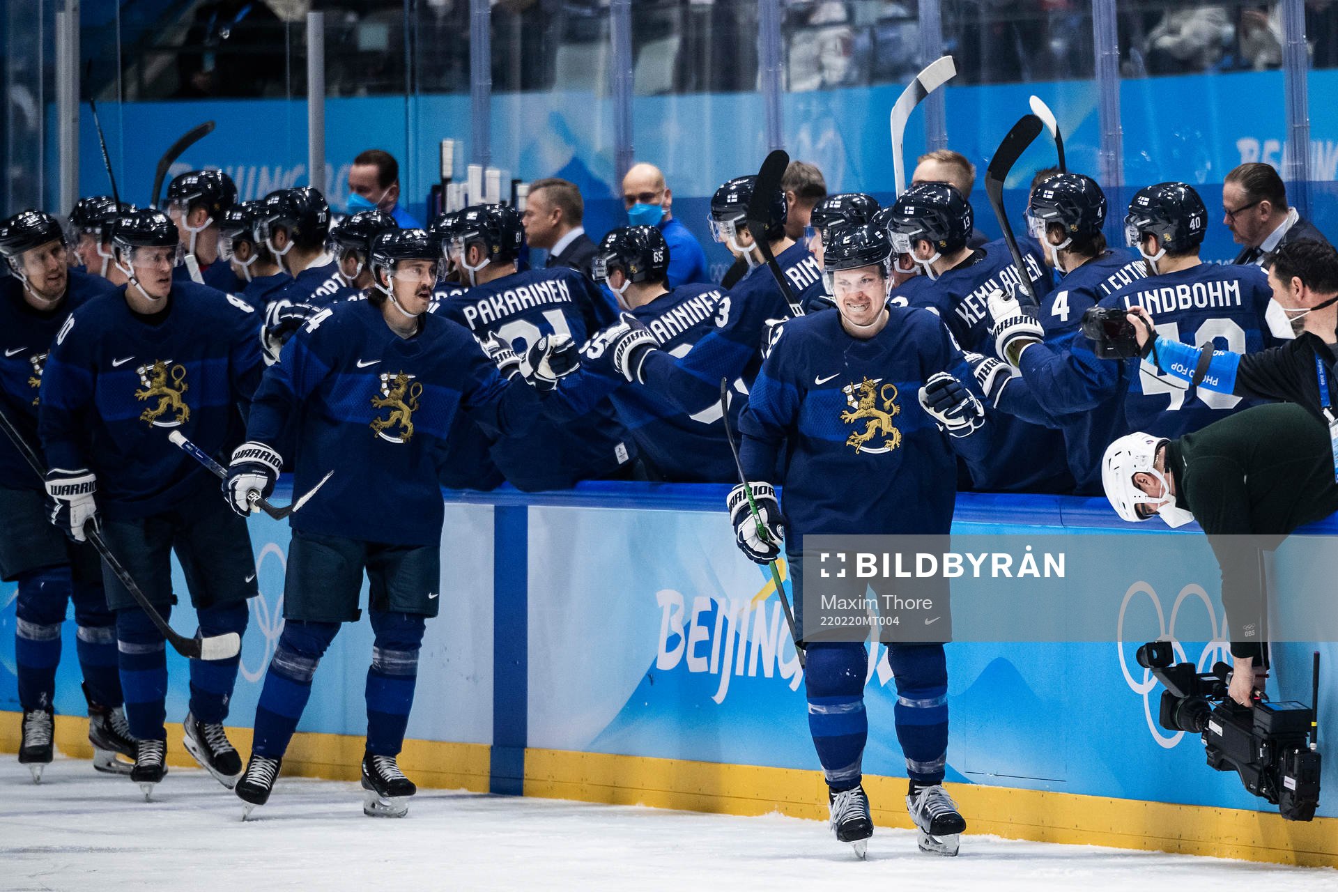Ville Pokka of Finland celebrates