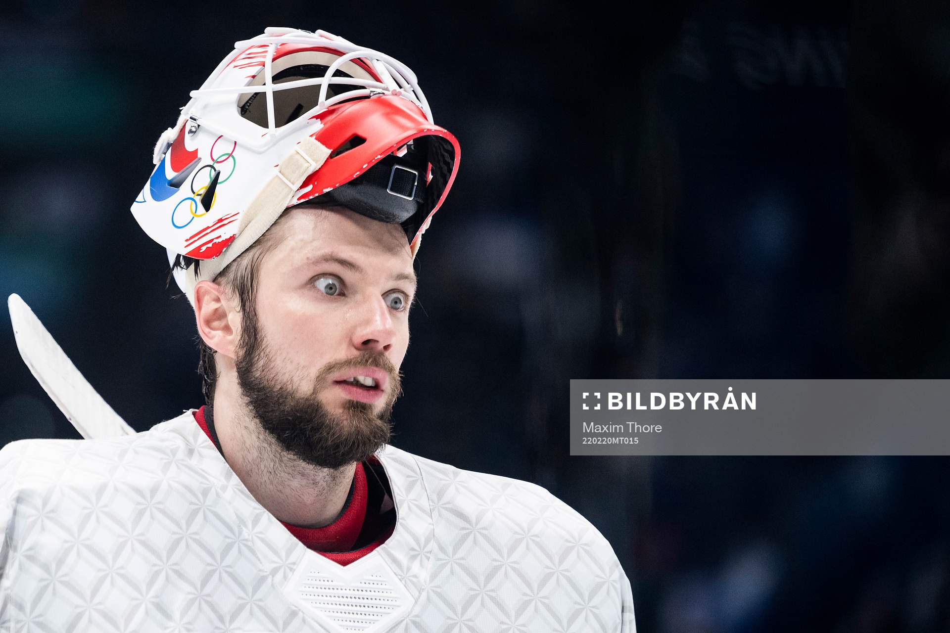 goaltender Ivan Fedotov of Russia in the men's ice hockey