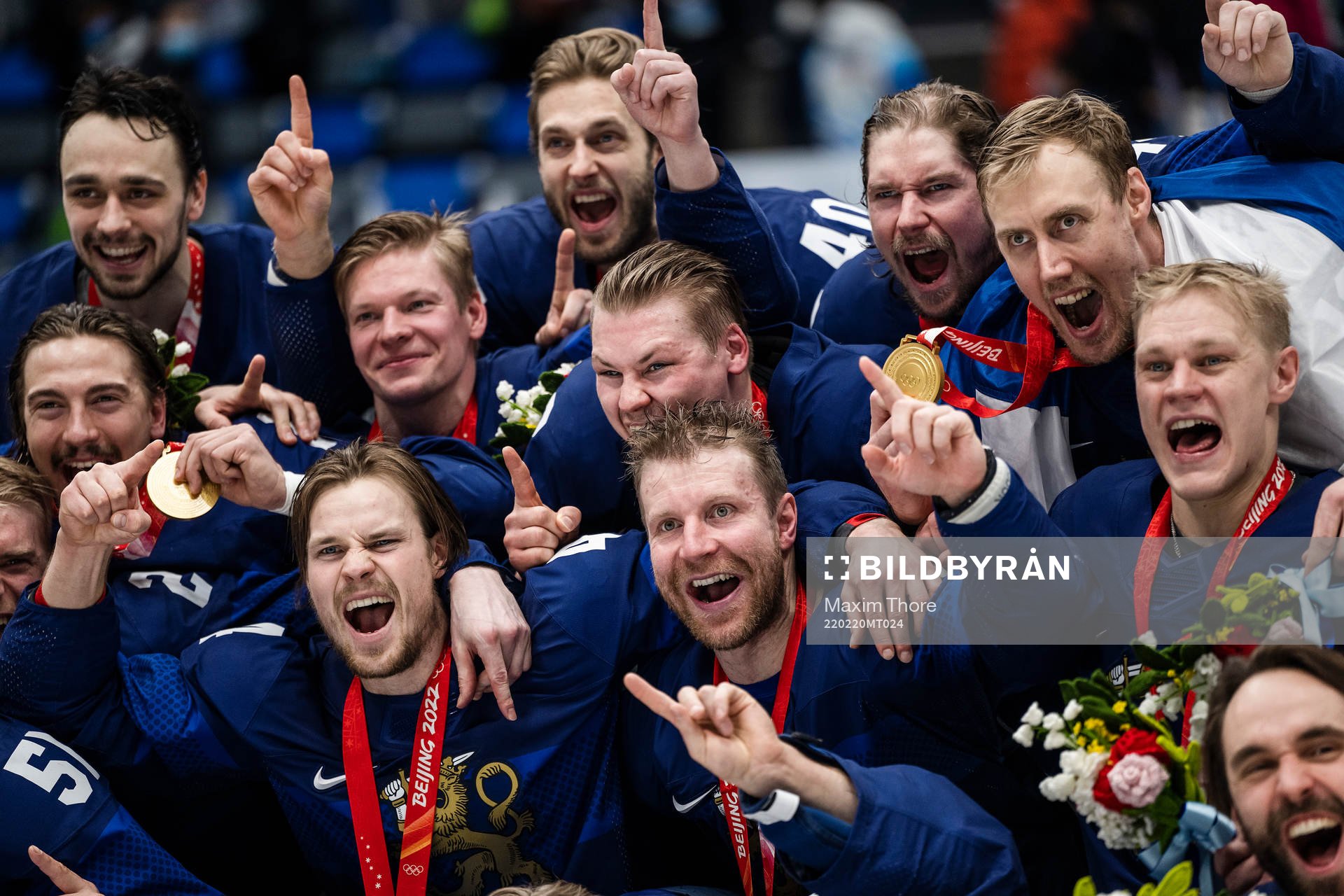 Players of Finland celebrate