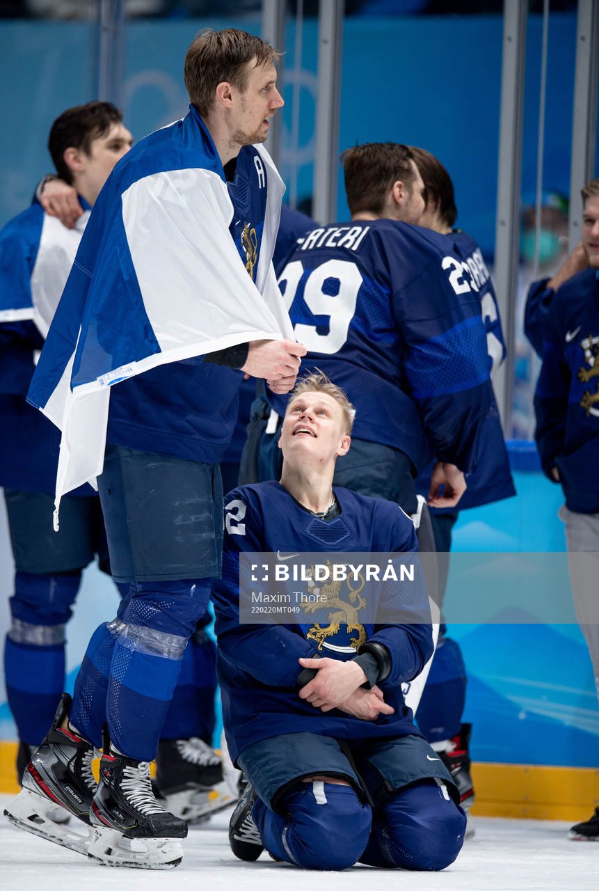Marko Anttila and Harri Pesonen of Finland celebrate
