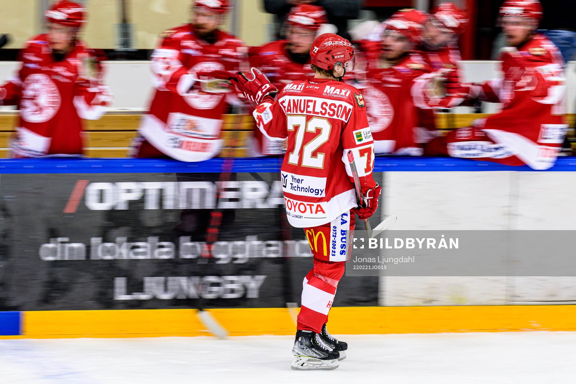Troja/Ljungbys Jesper Emanuelsson jublar
