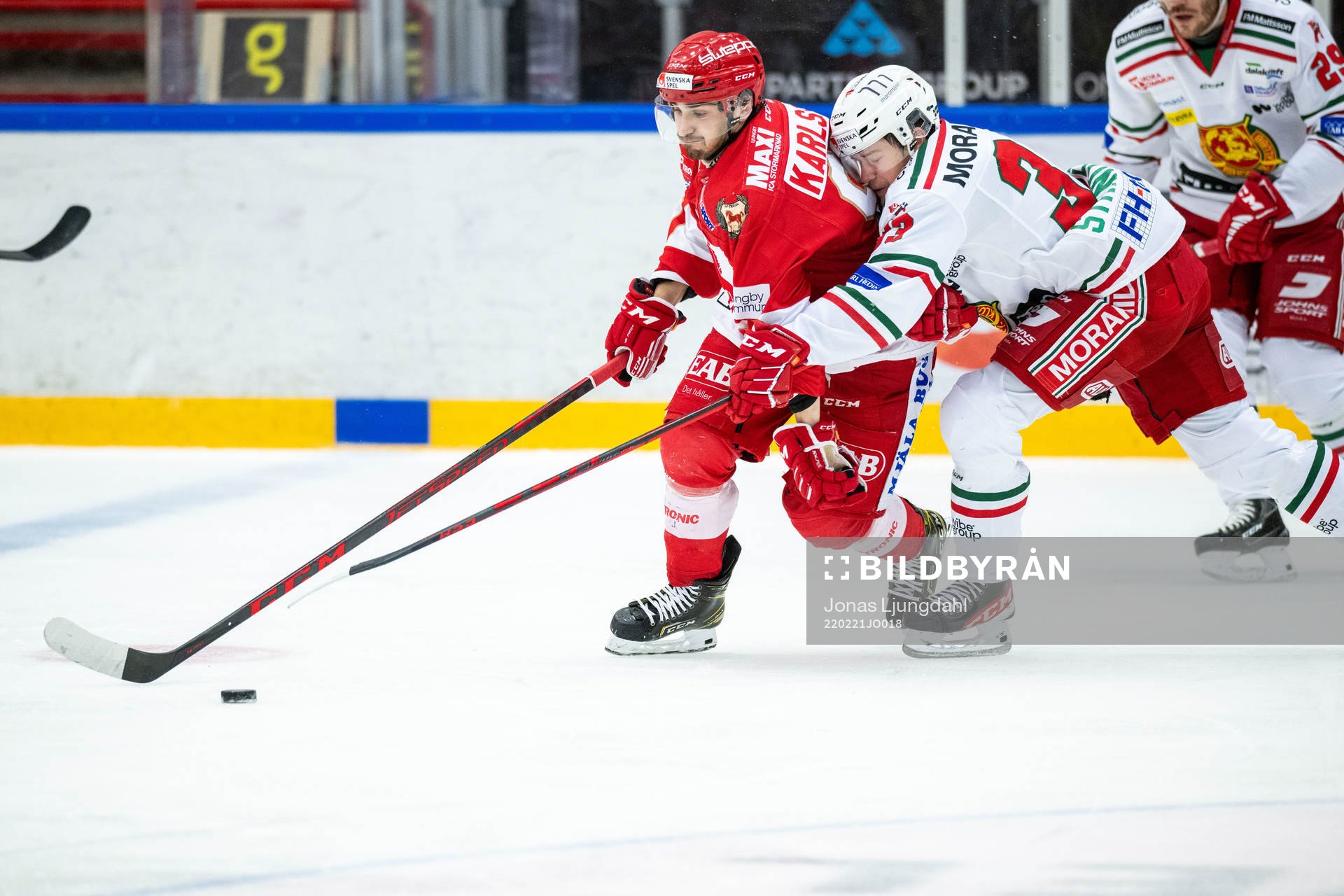 Troja/Ljungbys Kevin Karlsson och Moras Olle Strandell