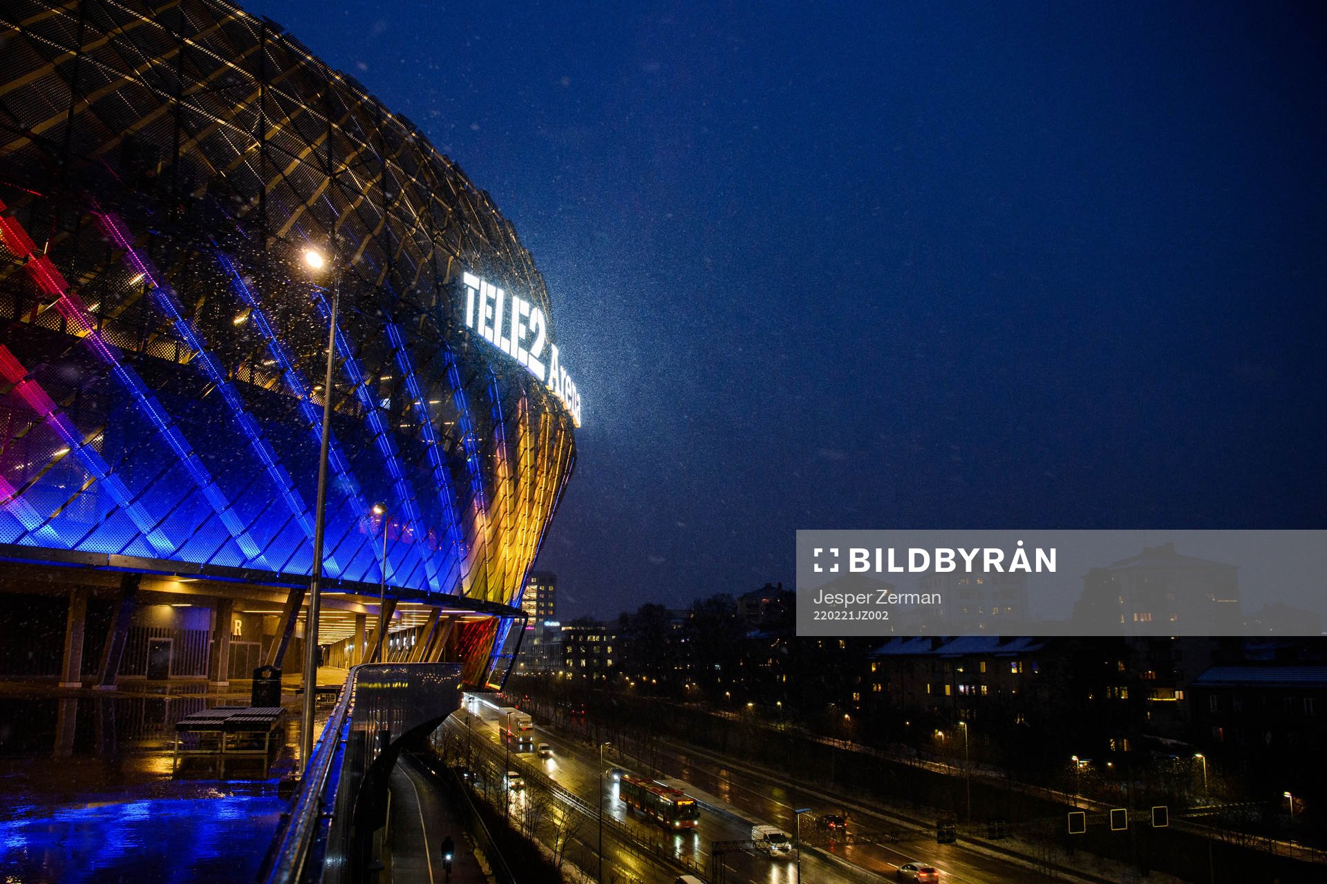 Exteriör vy av Tele2 Arena