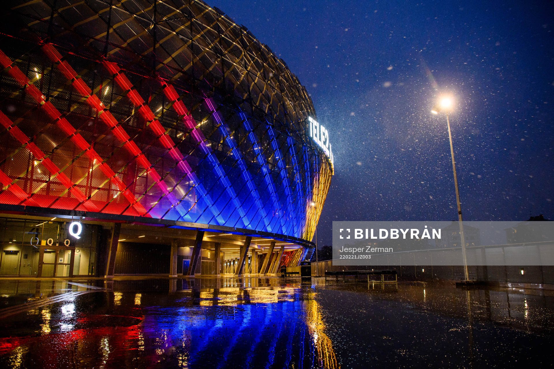Exteriör vy av Tele2 Arena