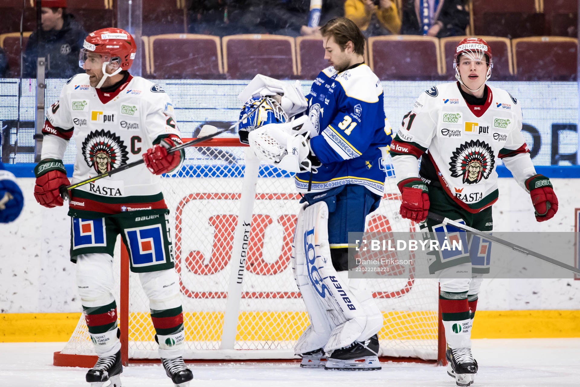 Frölundas Joel Lundqvist och Leksands målvakt Kasimir