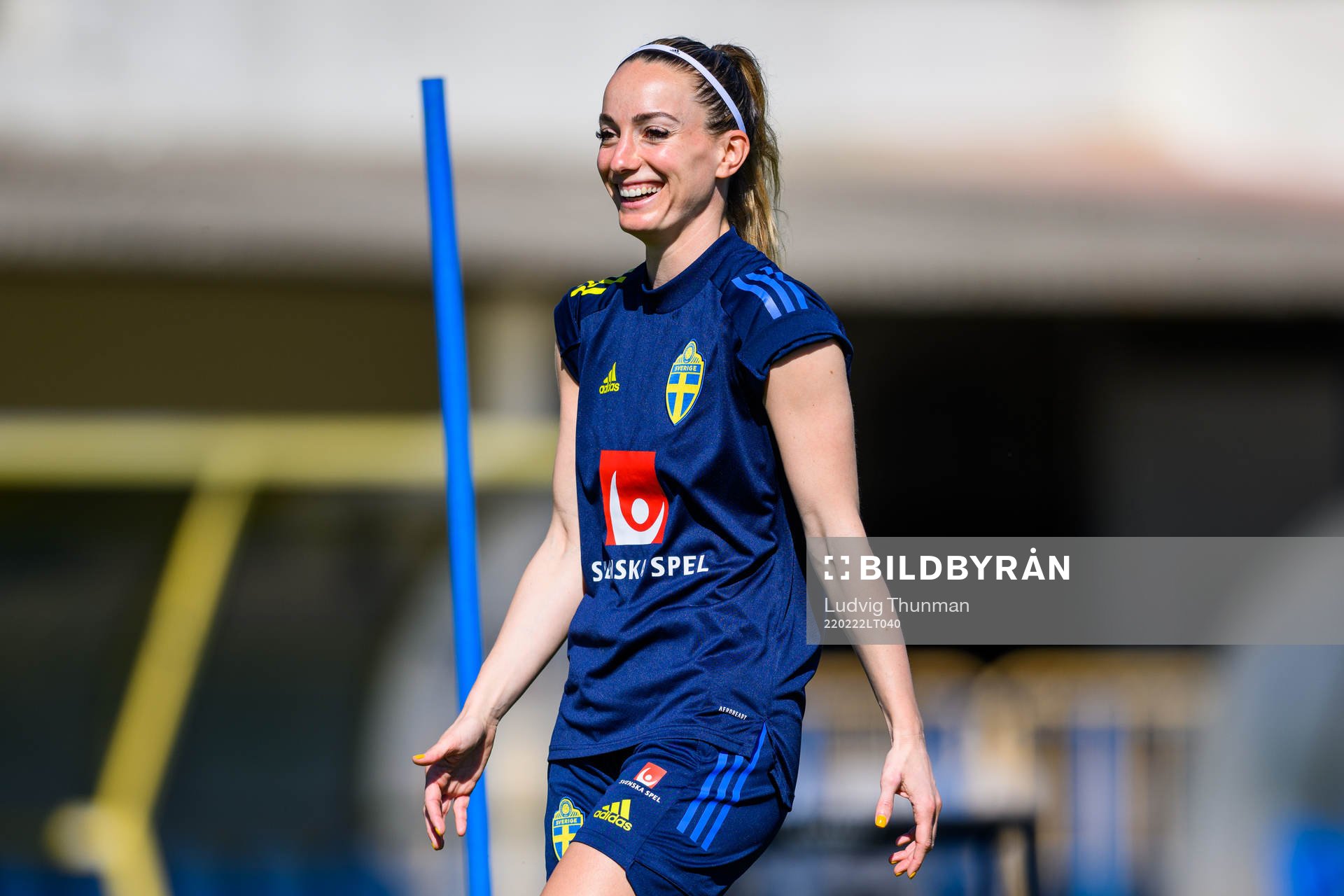 Kosovare Asllani during a training session with the women's national football team of Sweden on February 22, 2022 in Ferreiras. 