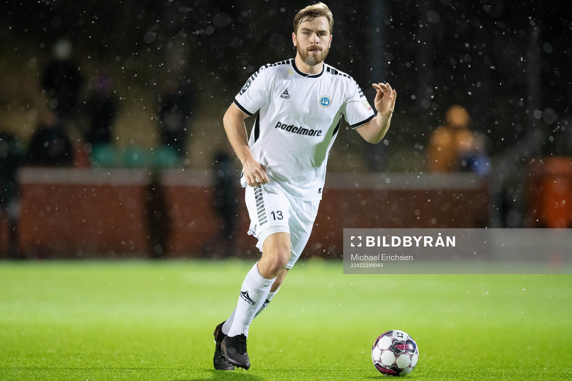 Utsiktens Erik Gunnarsson under träningsmatchen i fotboll mellan IFK Göteborg och Utsikten den 22 februari 2022 i Göteborg. 