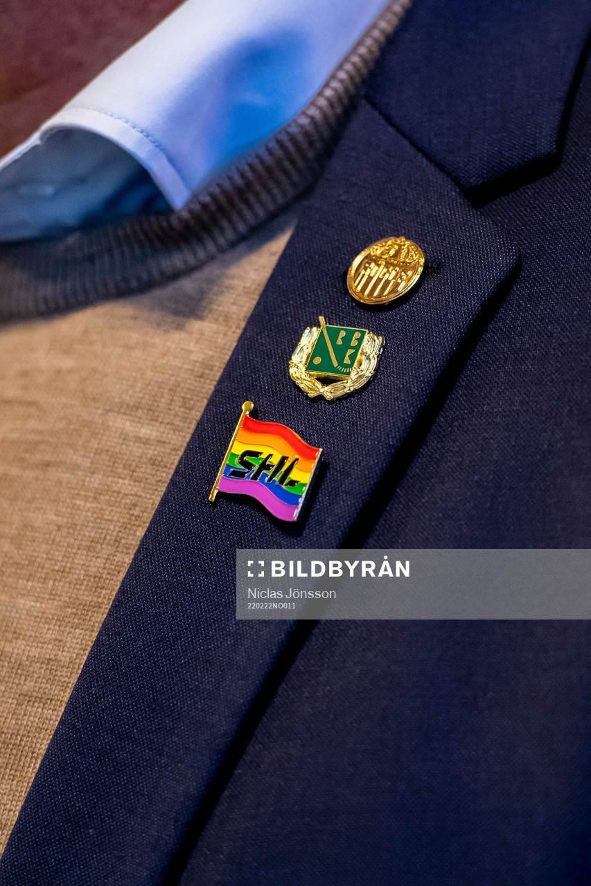 SHL pin med Pride flagga och Rögle pins