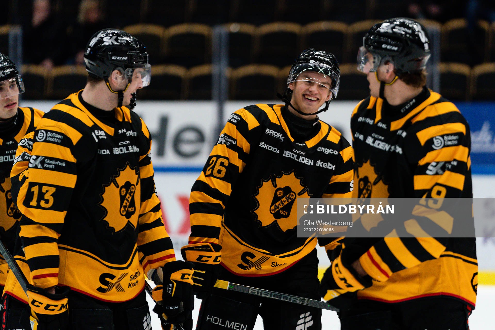 Skellefteås Stefan Loibl, Simon Robertsson och Filip Roos
