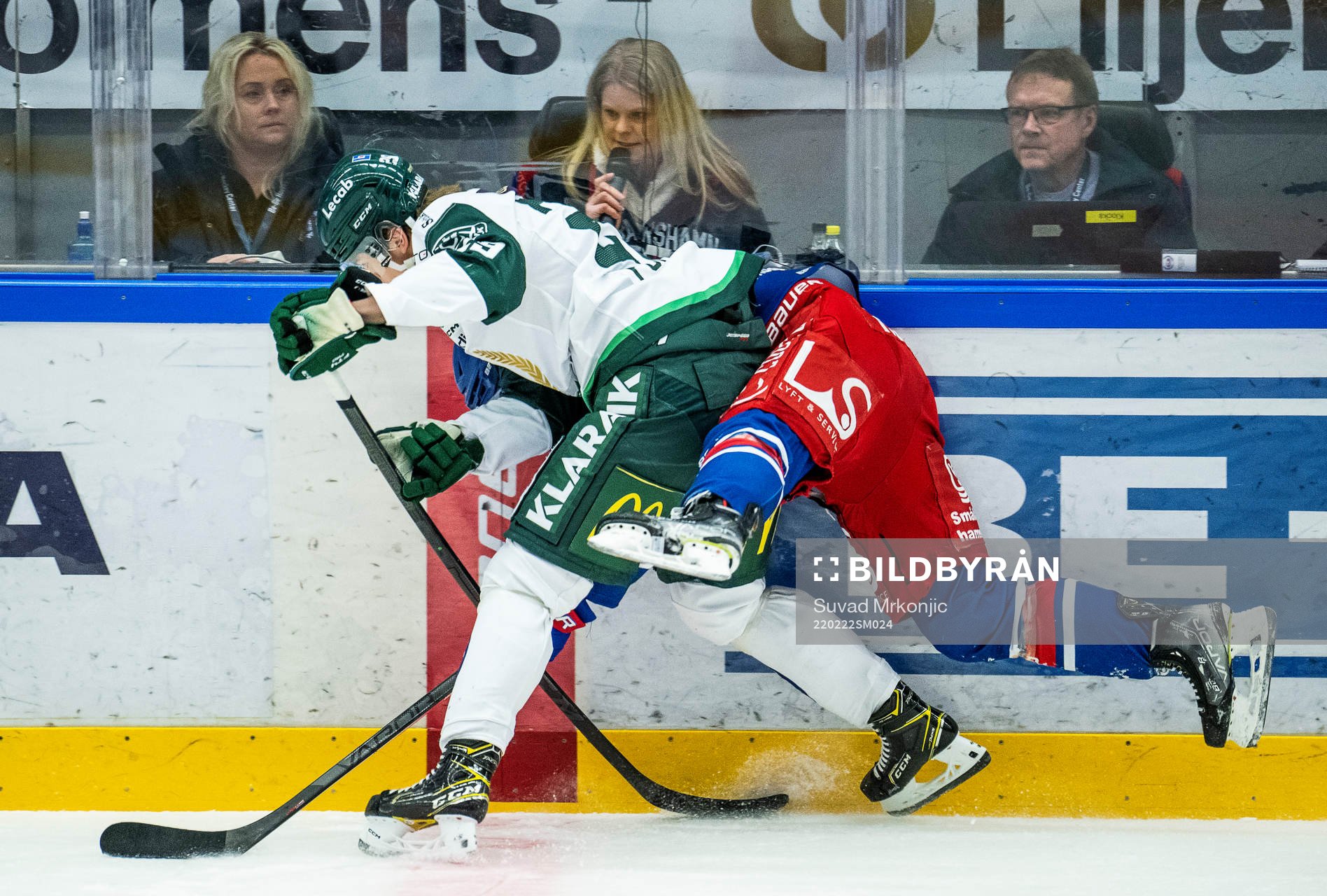 Färjestads Lucas Forsell och Oskarshamns Hampus Plato