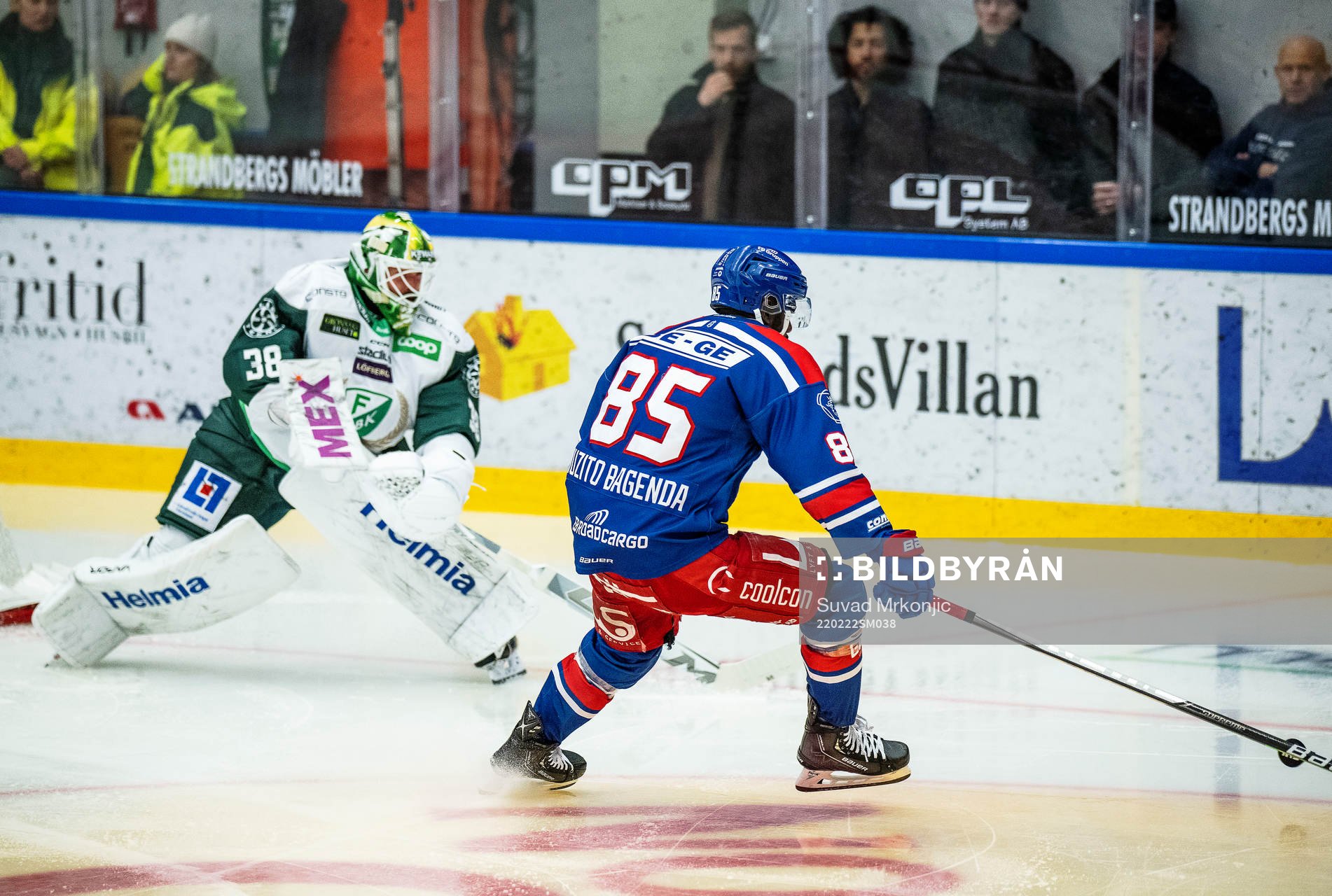 Färjestads målvakt Dominik Furch och Oskarshamns Daniel
