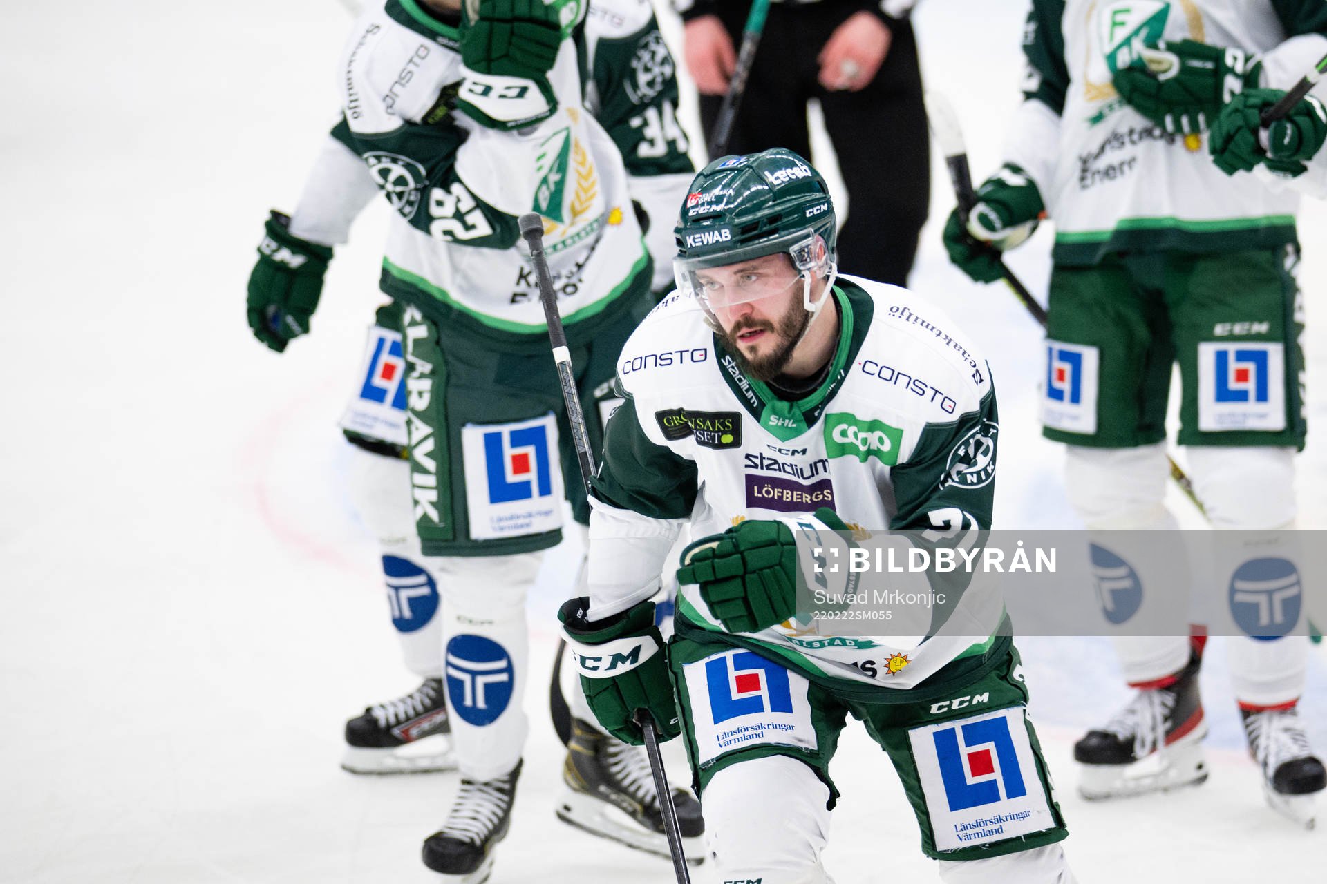 Färjestads Jesse Virtanen jublar