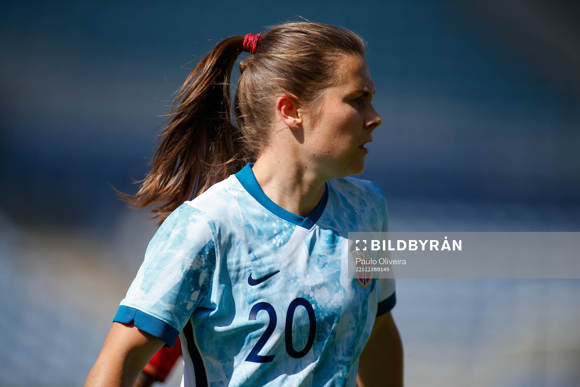  Emilie Bosshard Haavi of Norway during the Algarve Cup bronze match between Portugal and Norway on February 23, 2022 in Lisbon. 