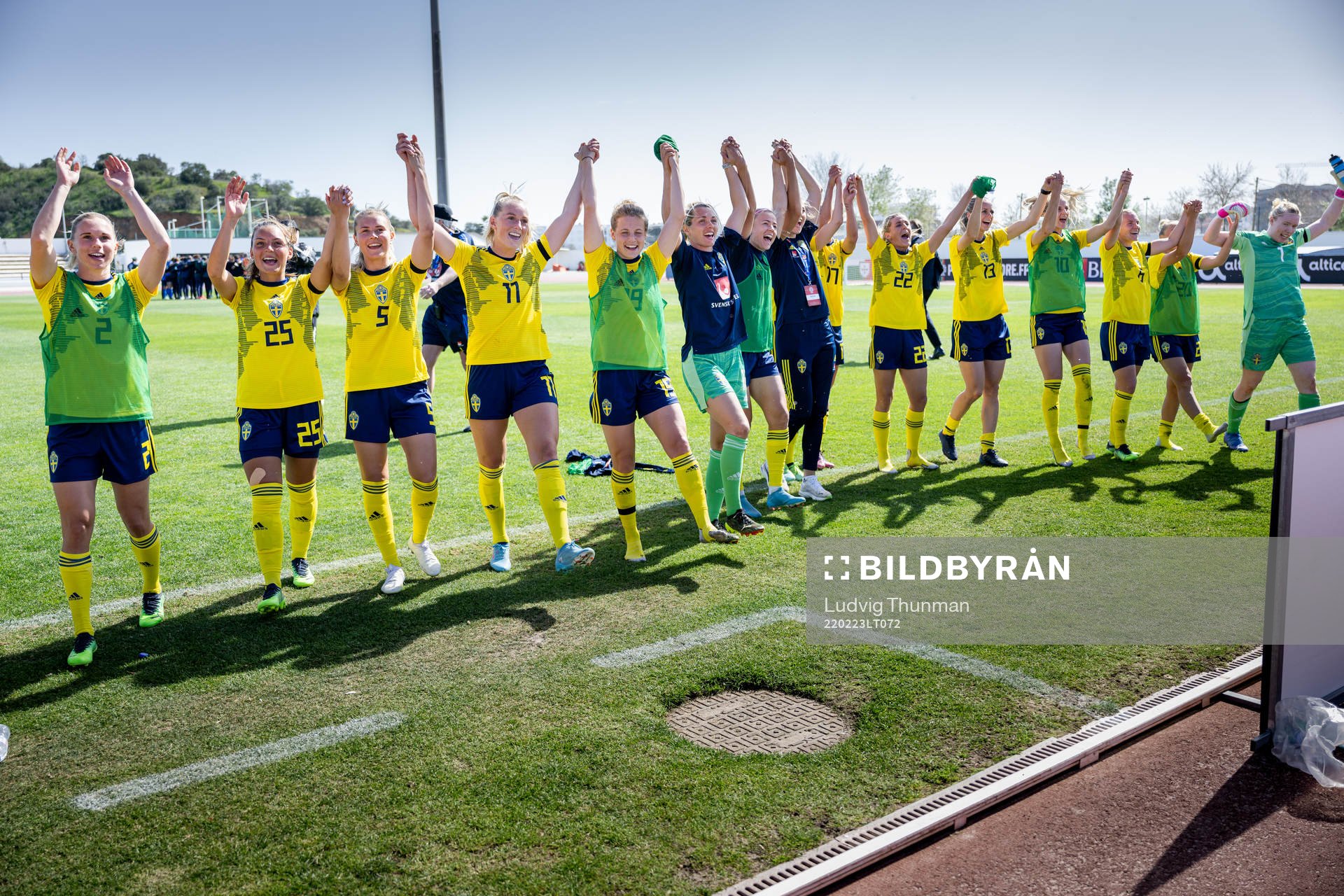 Players of Sweden celebrate