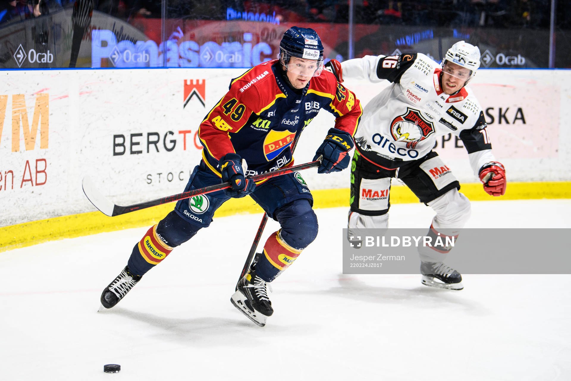 Djurgårdens Rhett Rakhshani och Malmö Redhawks Matias