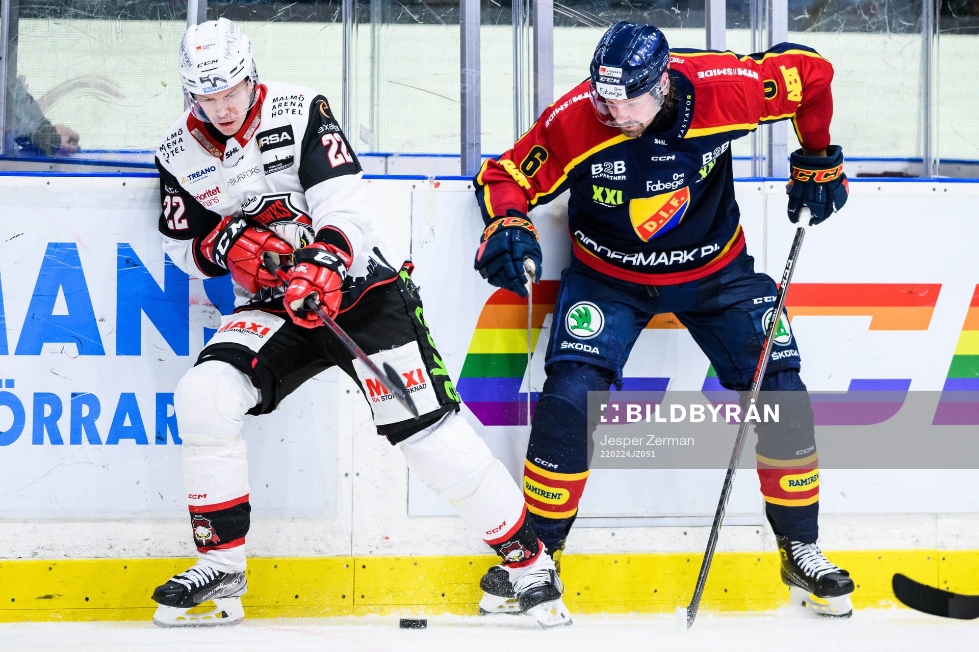 Malmö Redhawks Lars Bryggman och Djurgårdens Stefan Warg