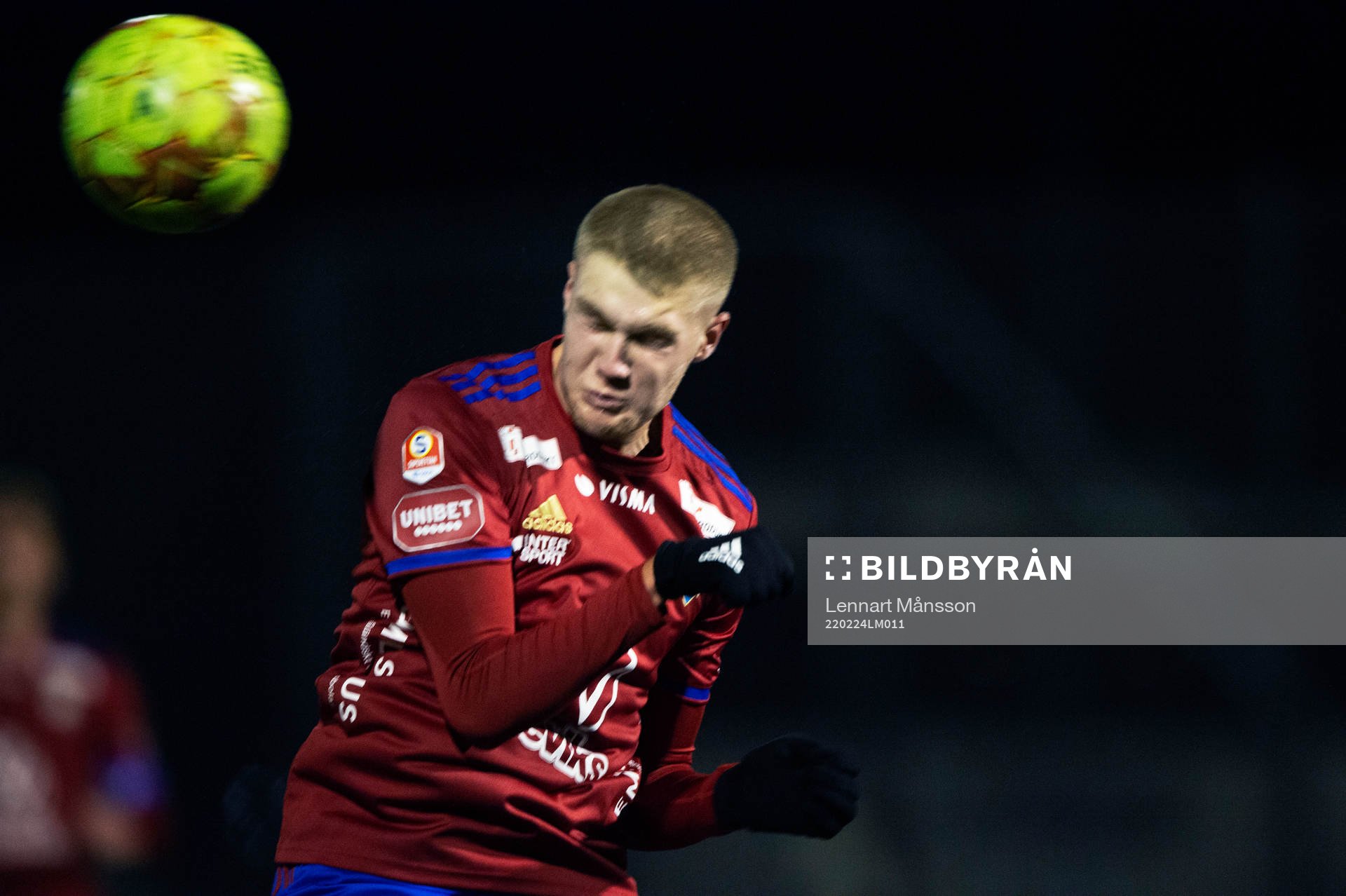 Östers Dennis Svernfors  i träningsmatchen mellan IFK Hässleholm och Östers IF i Hässleholm 24 februari 2022.
