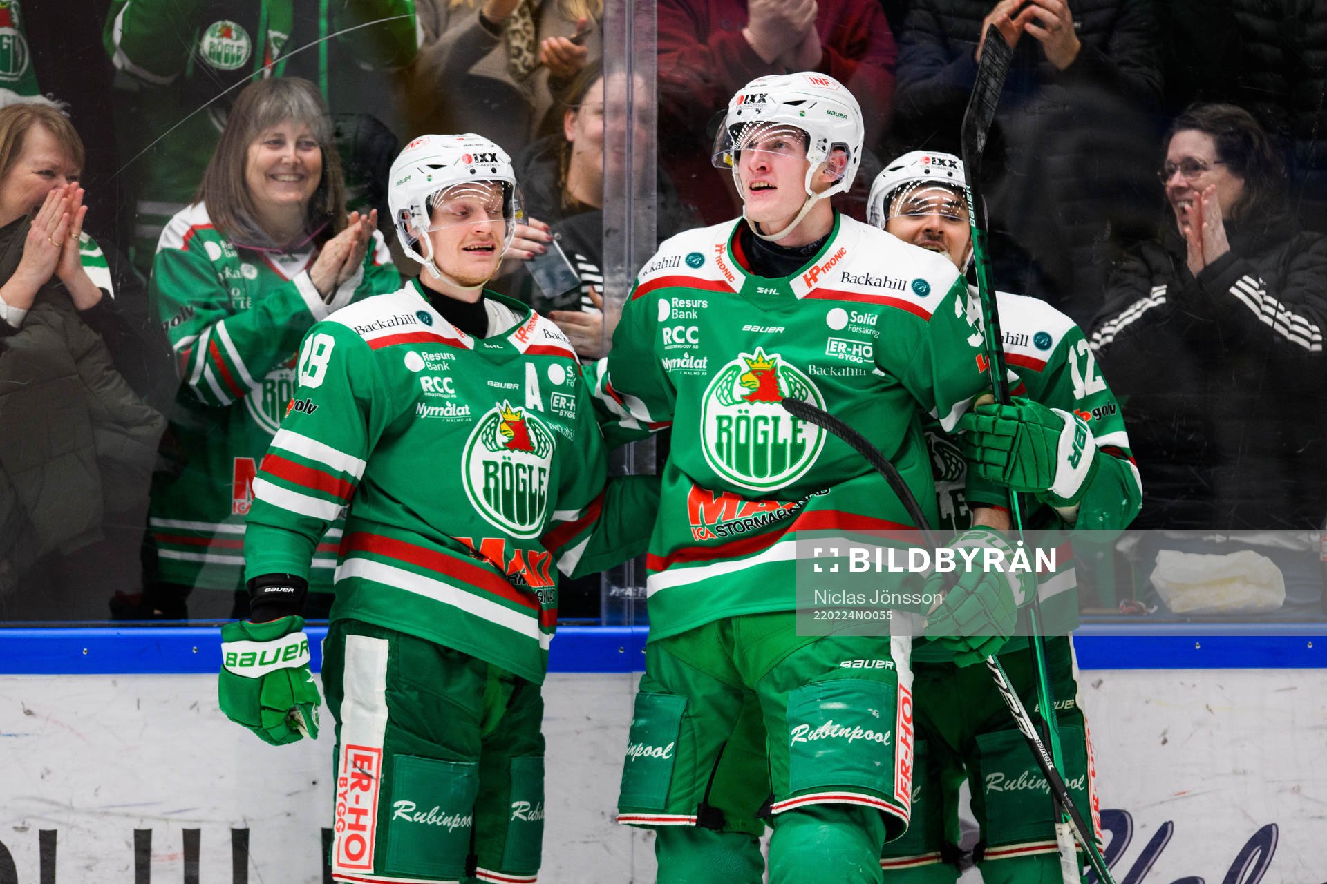Rögles Anton Bengtsson, Adam Edström och Brady Ferguson