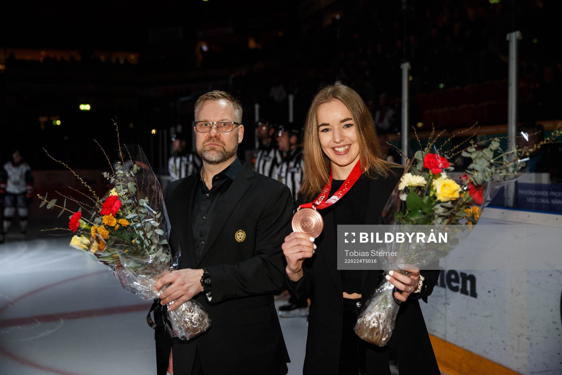 Brynäs tränare Mikko Manner och Brynäs målvakt Eveliina
