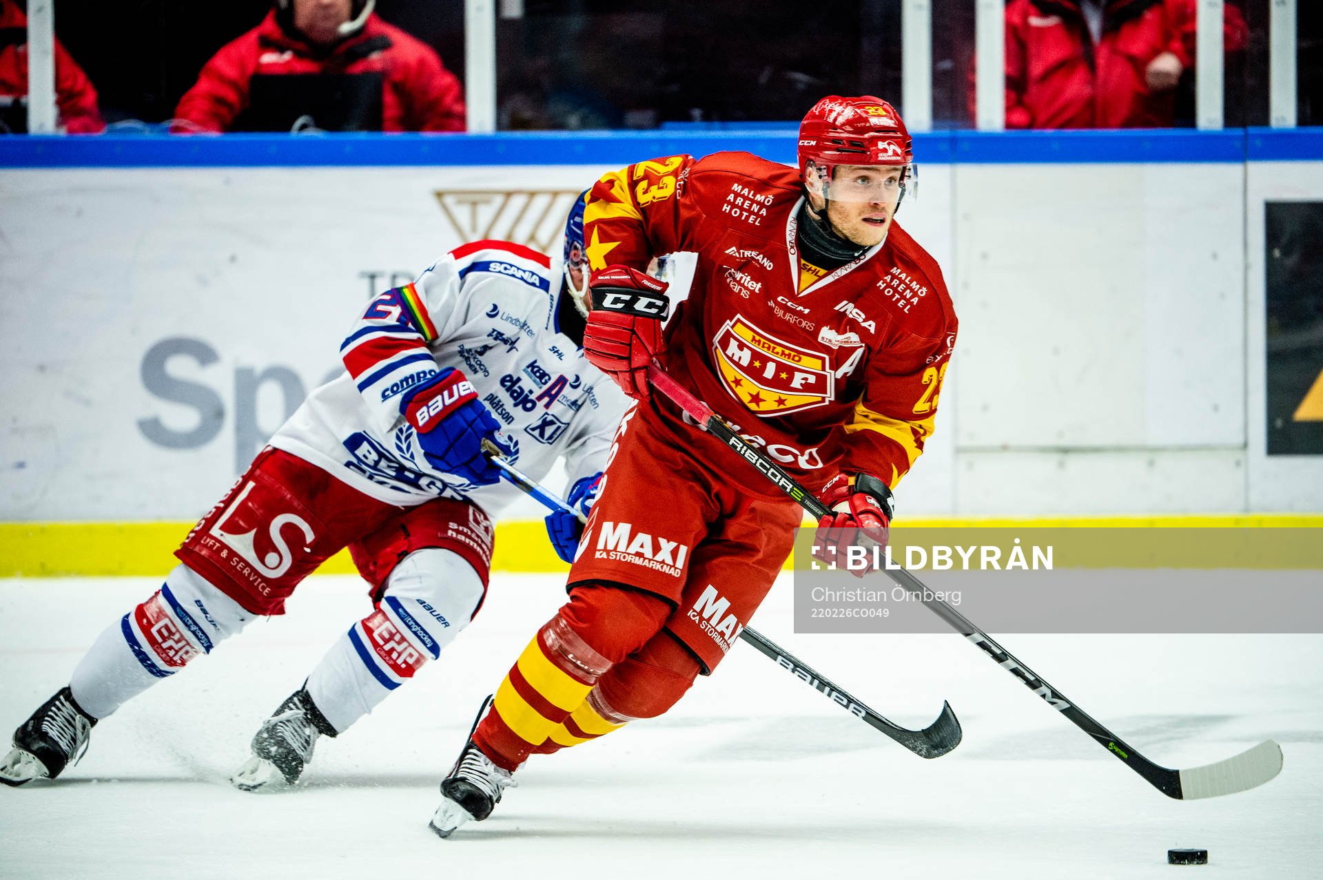 Malmö Redhawks Christoffer Forsberg mot Oskarshamns Brian