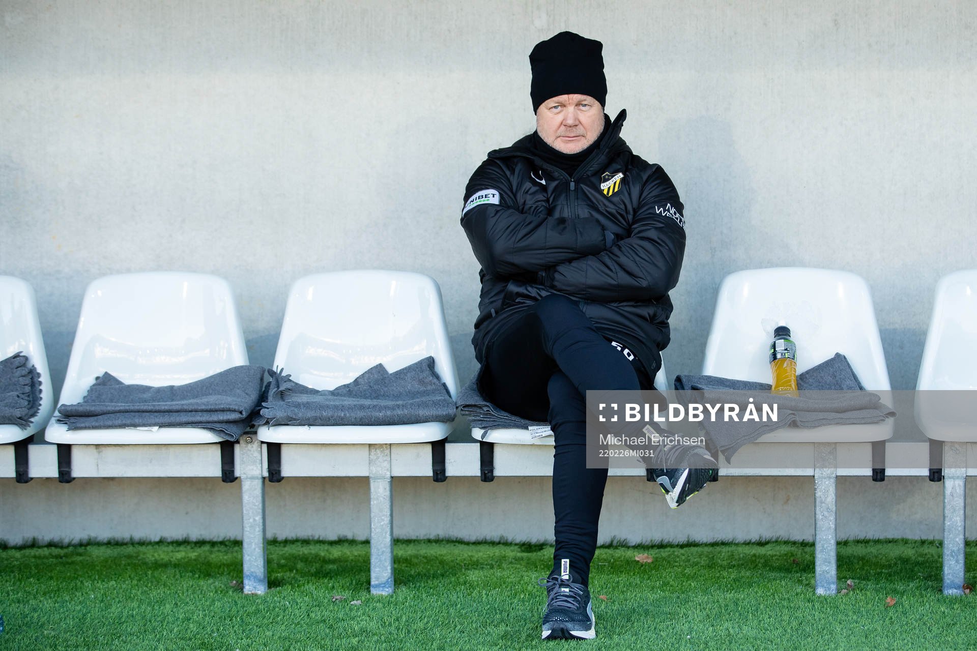 Häckens tränare Per-Mathias Høgmo innan  fotbollsmatchen