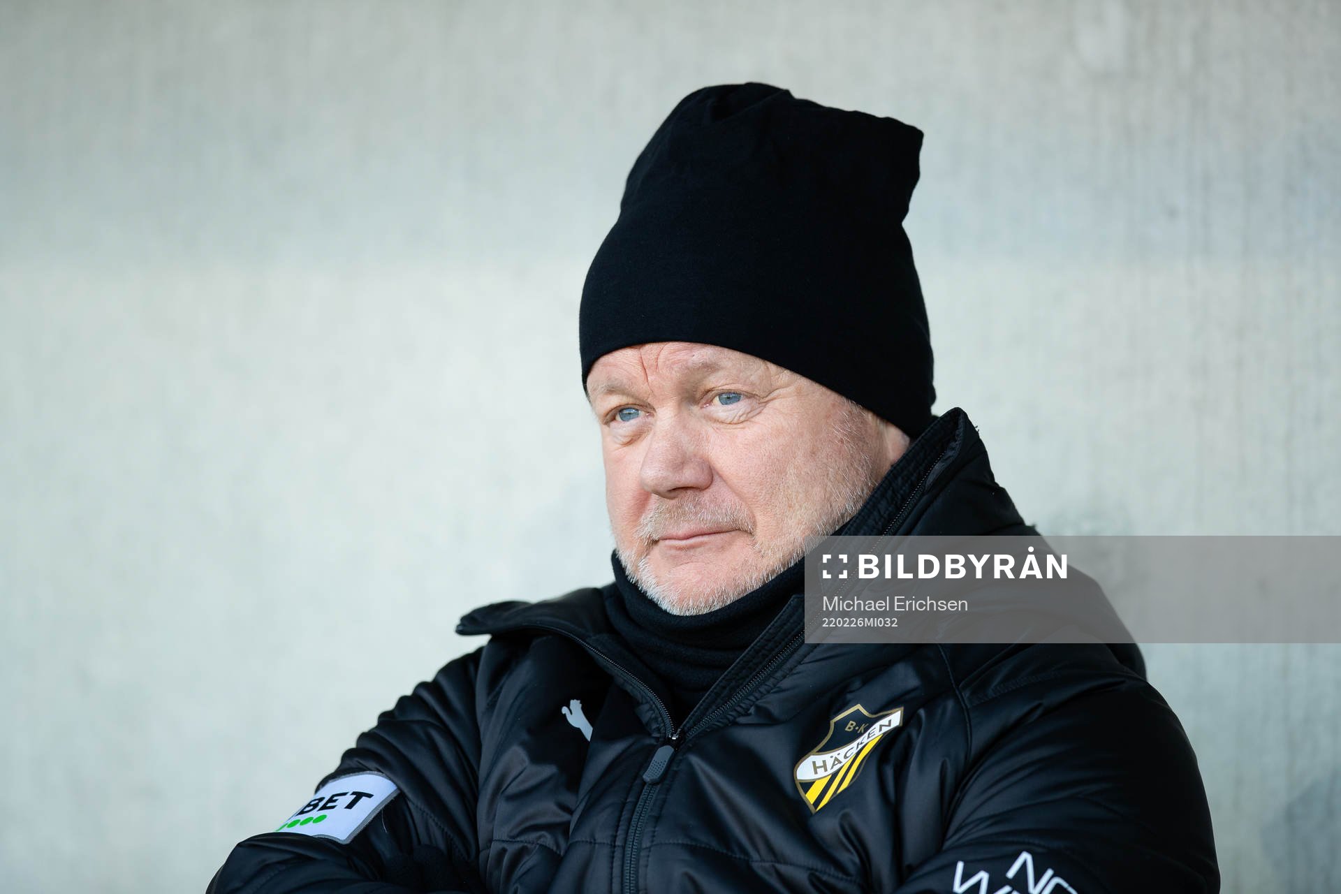 Häckens tränare Per-Mathias Høgmo innan  fotbollsmatchen