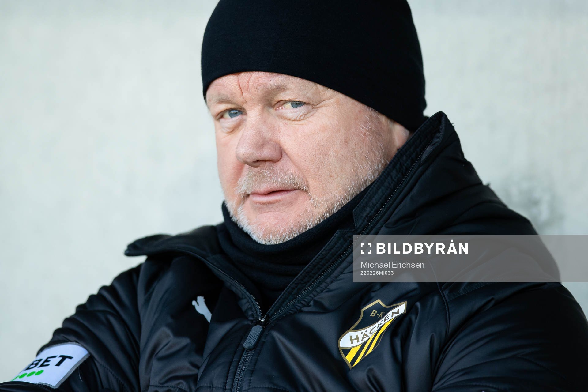 Häckens tränare Per-Mathias Høgmo innan  fotbollsmatchen
