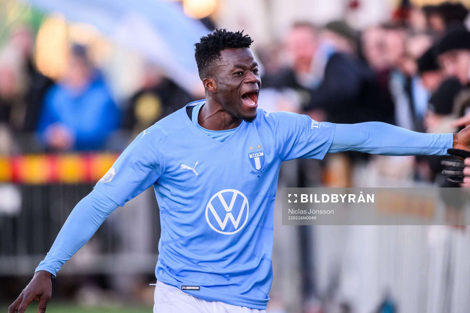 Malmö FFs Malik Abubakari jublar