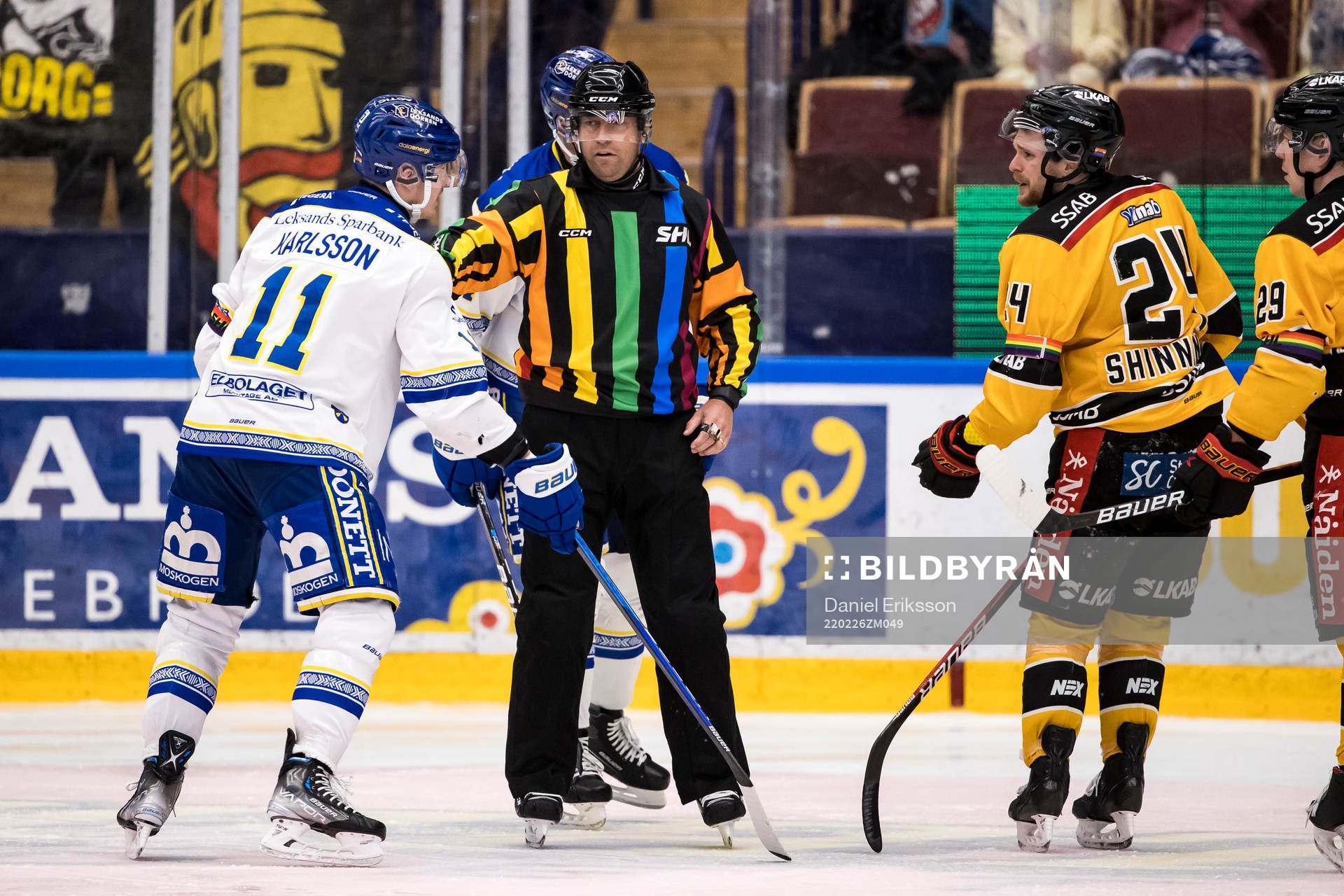 Leksands Martin Karlsson och Domare Sören Persson och