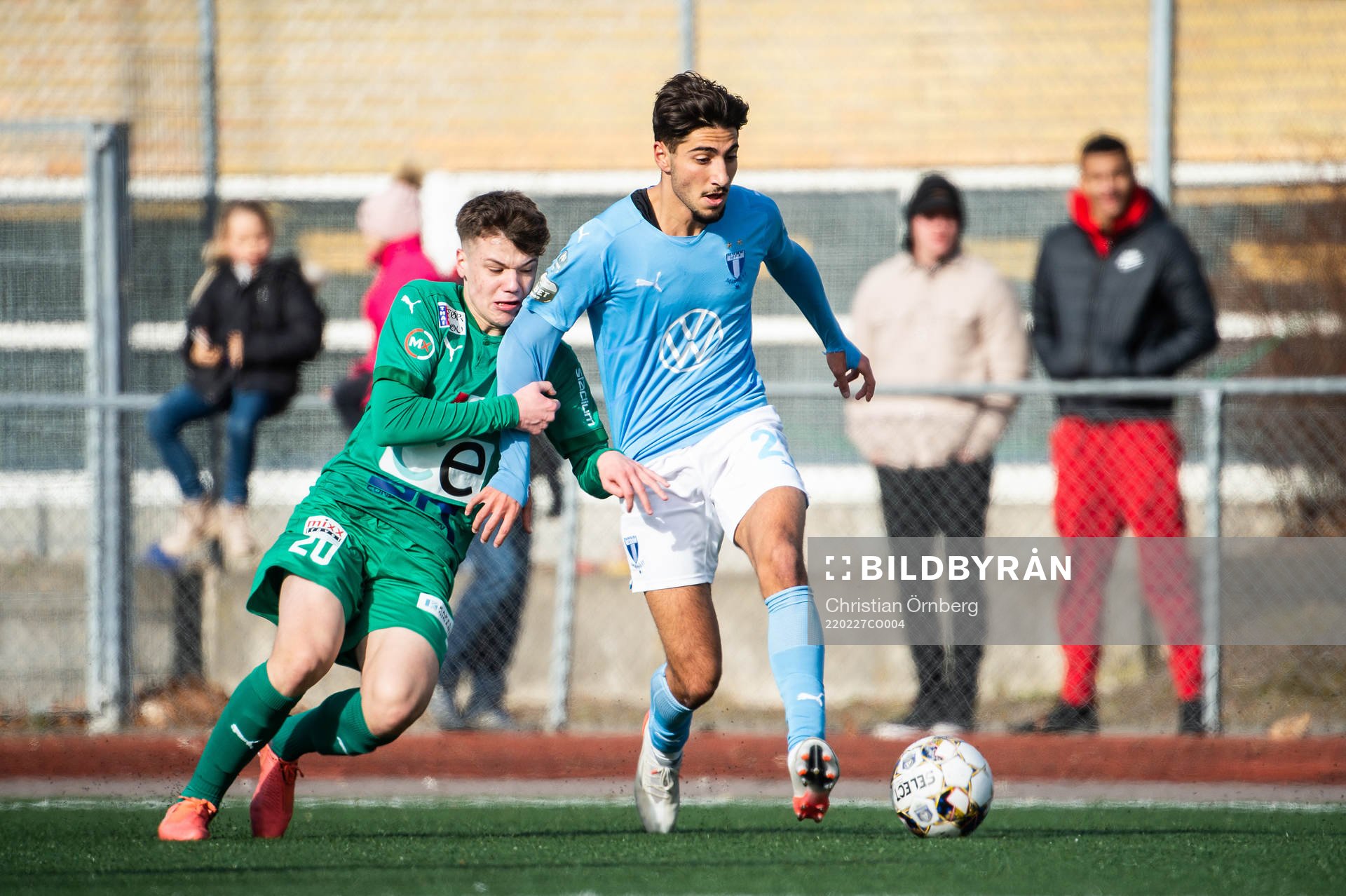 BK Olympics August Karlin och Malmö FFs Peter Gwargis