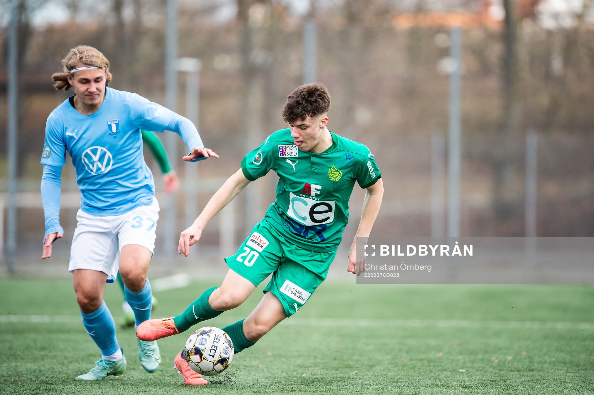 Malmö FFs Sebastian Nanasi och BK Olympics August Karlin