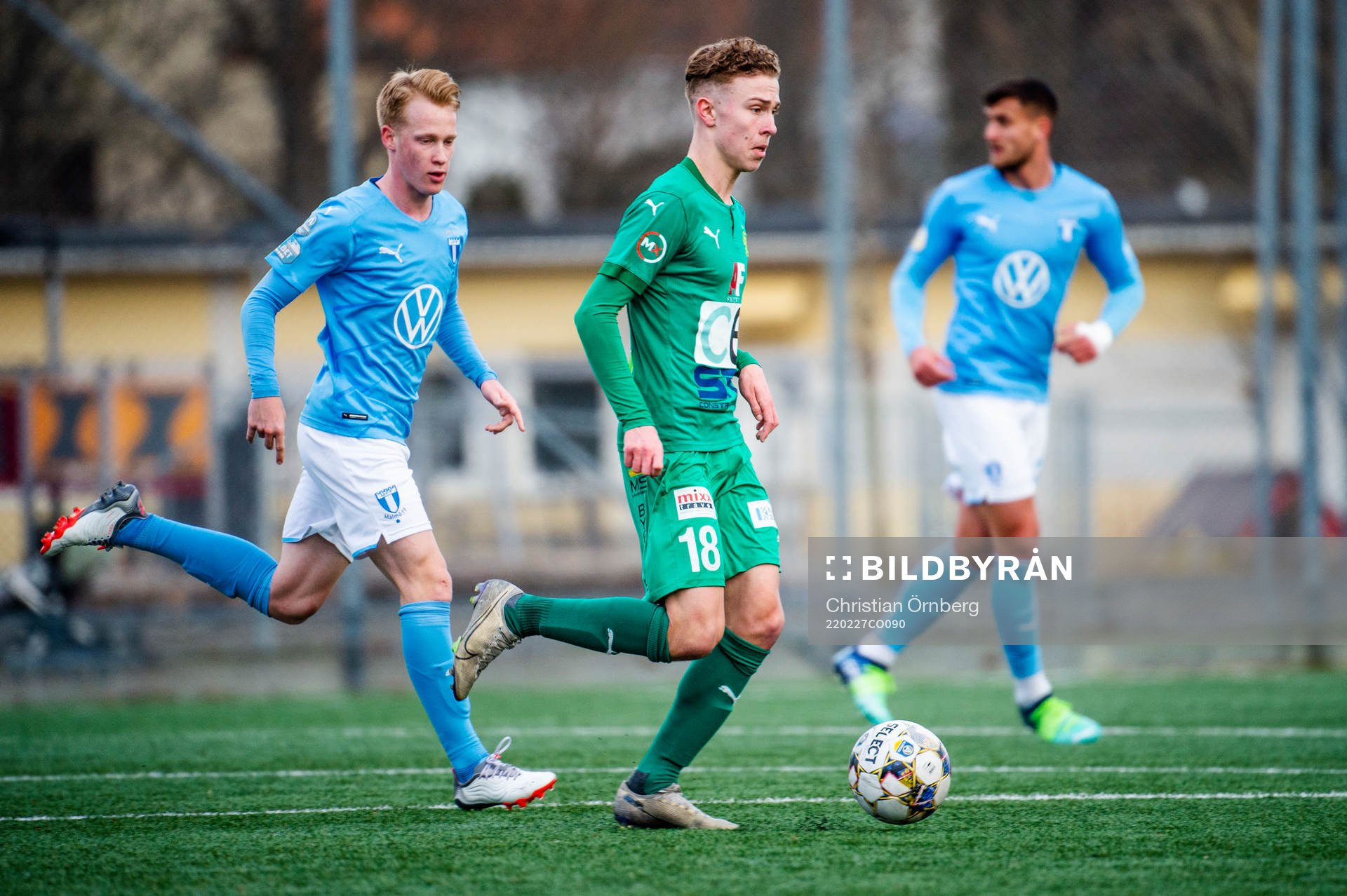 BK Olympics Hugo Bolin mot Malmö FFs David Edvardsson