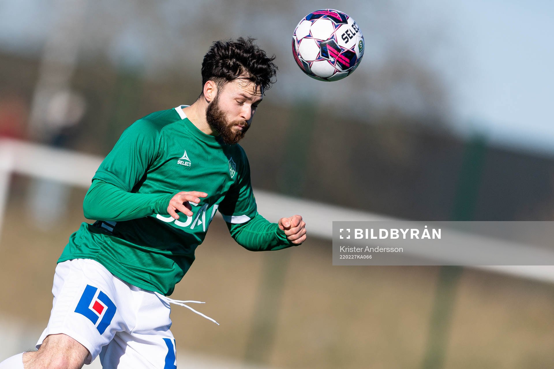 Brages Jonathan Syberg Tamimi under fotbollsmatchen i Svenska Cupen mellan Halmstad och Brage den 27 februari 2022 i Halmstad. 