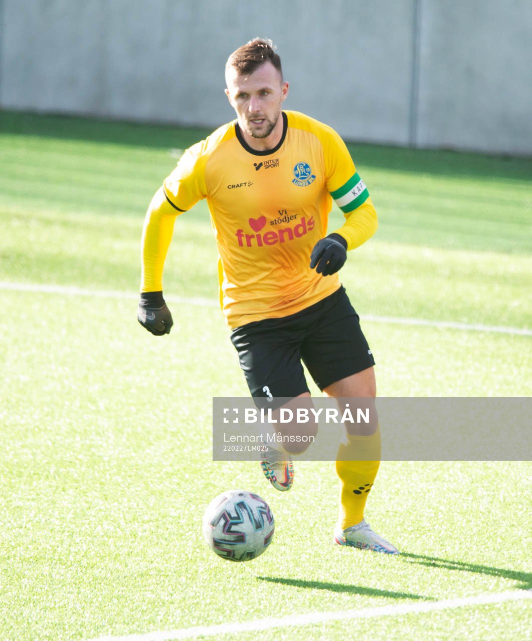 Lunds Adi Tersic i träningsmatchen mellan Lunds BK och IFK