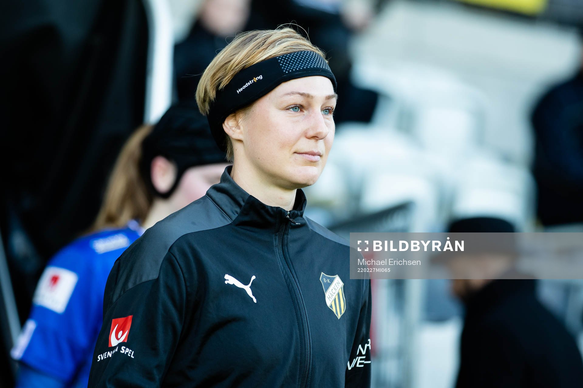 Häckens Luna Nørgaard Gevitz innan fotbollsmatchen i