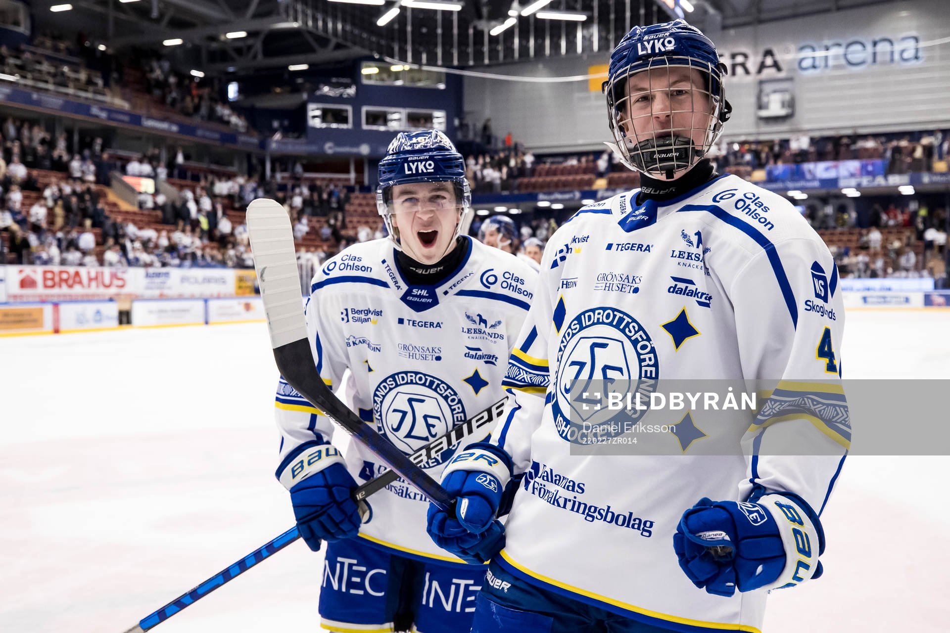 Leksands Arvid Eljas och Leksands Kasper Magnussen jublar