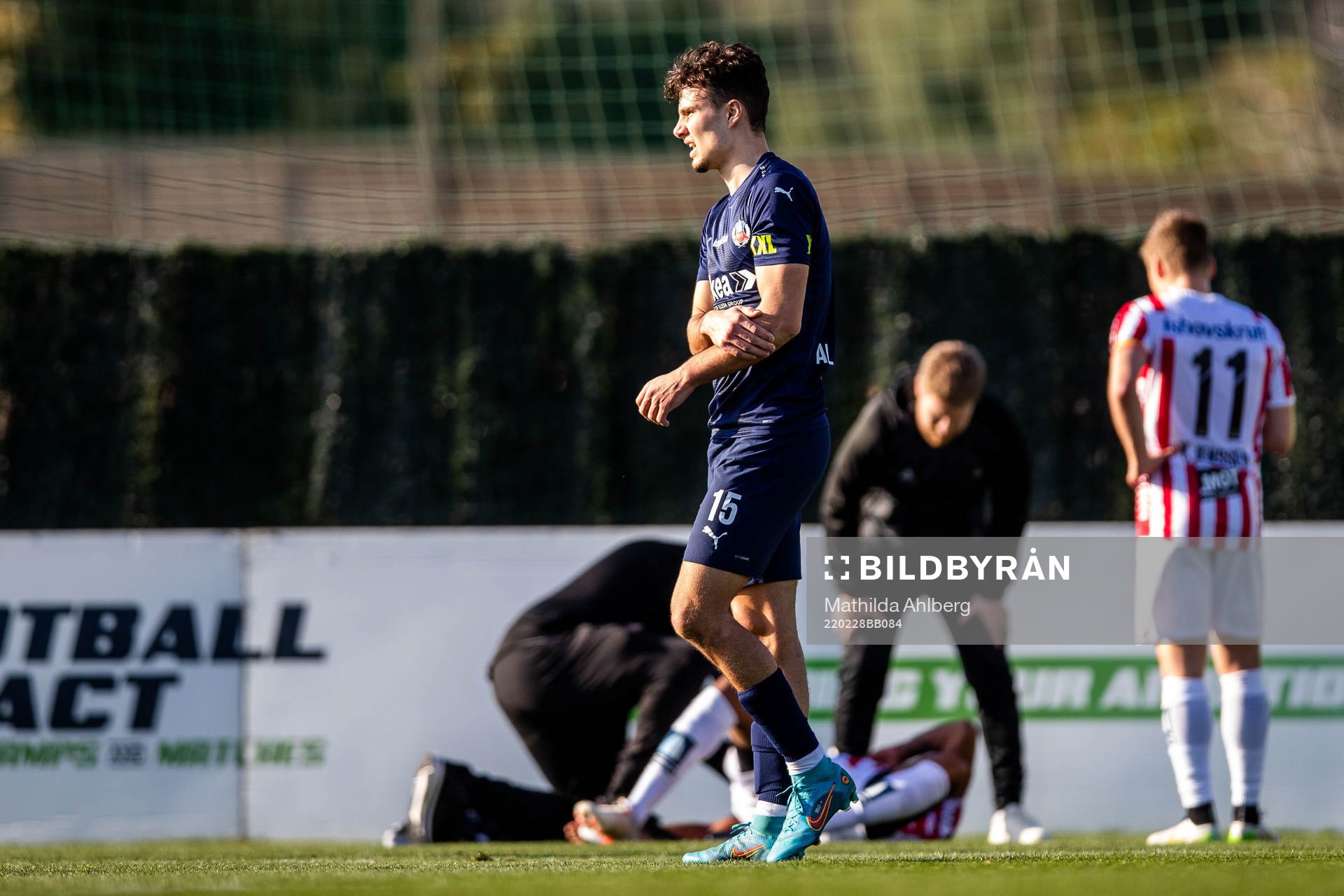 Assad Al Hamlawi of Helsingborg in pain