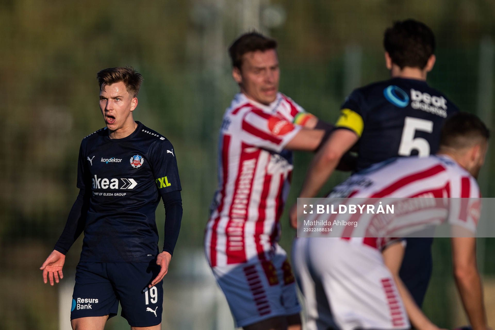 Lucas Lingman of Helsingborg reacts