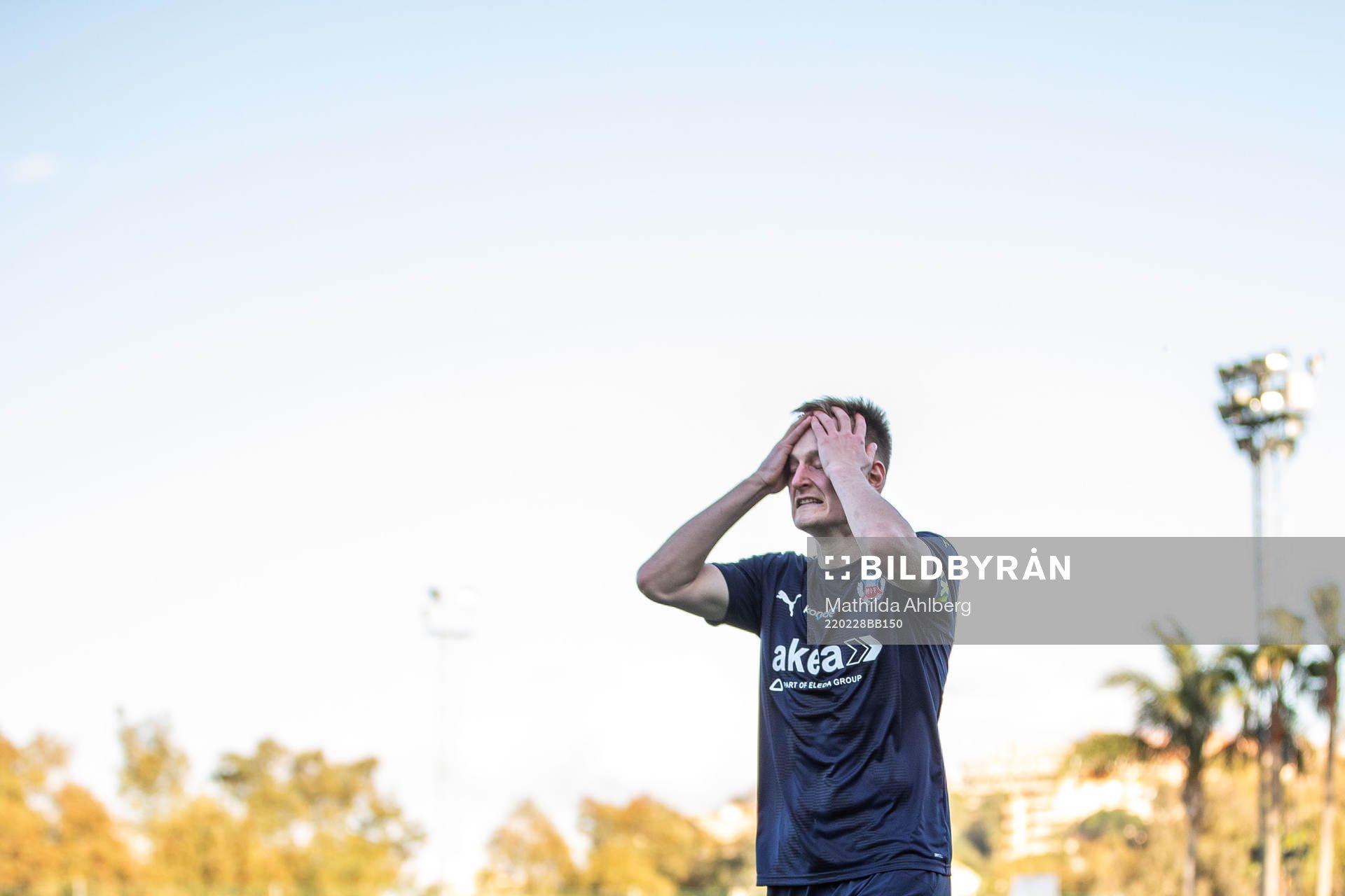 Rasmus Karjalainen of Helsingborg looks dejected