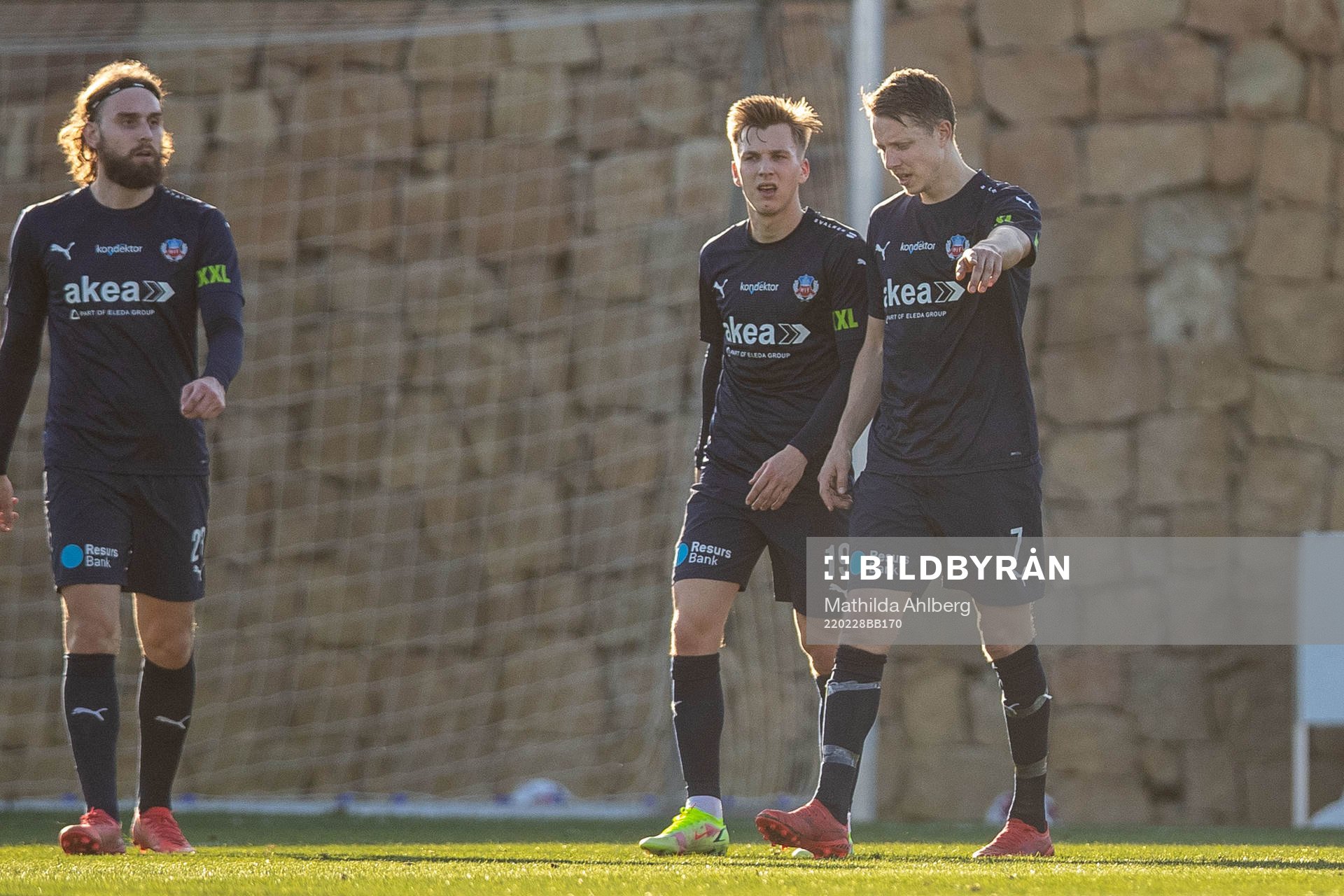 Ali Suljic, Lucas Lingman and Viktor Lundberg of Helsingborg